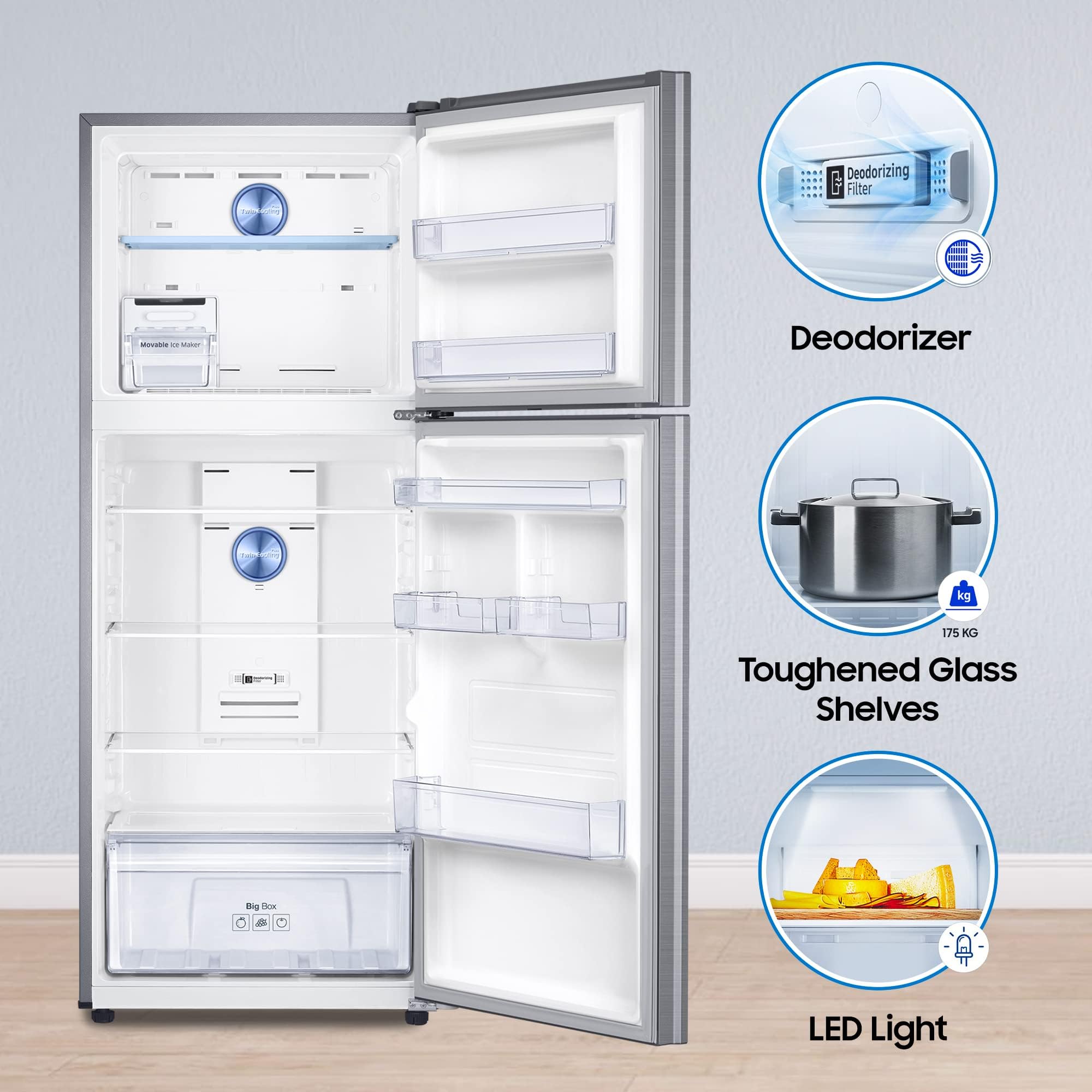 SAMSUNG 363 Litres 1 Star Frost Free Double Door Convertible Refrigerator with Stabilizer Free Operation (RT39C5511S9/HL, Refined Inox)_12