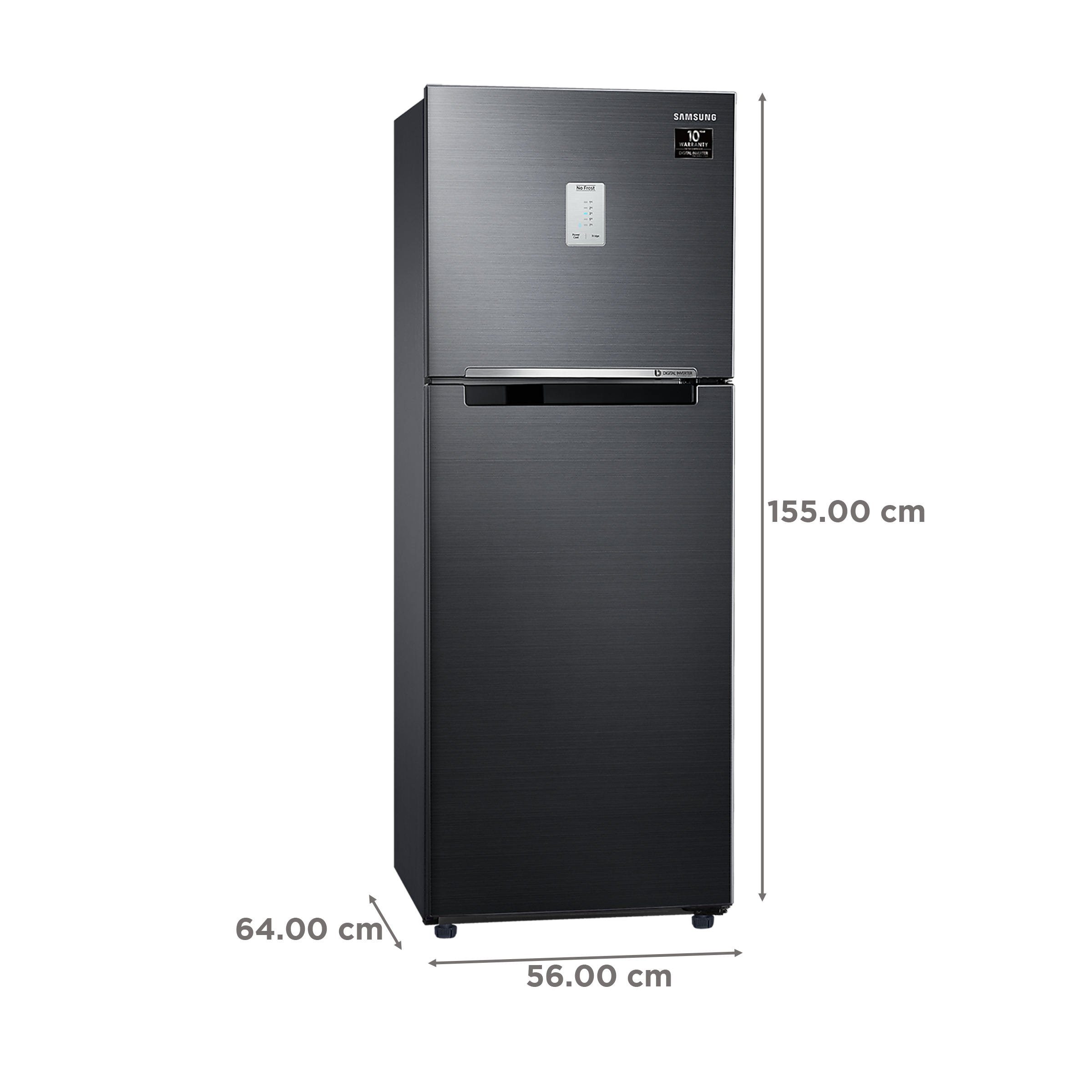 SAMSUNG 236 Litres 2 Star Frost Free Double Door Refrigerator with Antibacterial Gasket (RT28C3452BX/HL, Luxe Black)_3