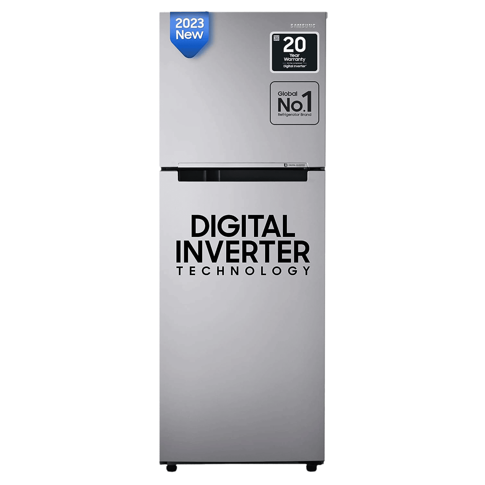SAMSUNG 236 Litres 2 Star Frost Free Double Door Refrigerator with Power Cut Resistant (RT28C3032GS/HL, Gray Silver)_1