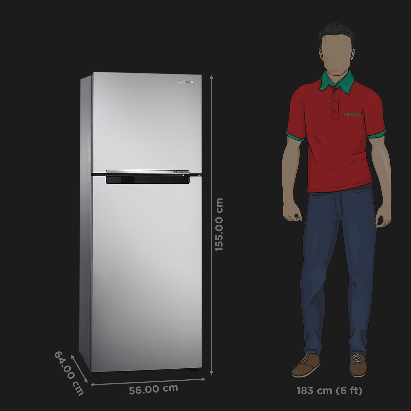SAMSUNG 236 Litres 2 Star Frost Free Double Door Refrigerator with Power Cut Resistant (RT28C3032GS/HL, Gray Silver)_2