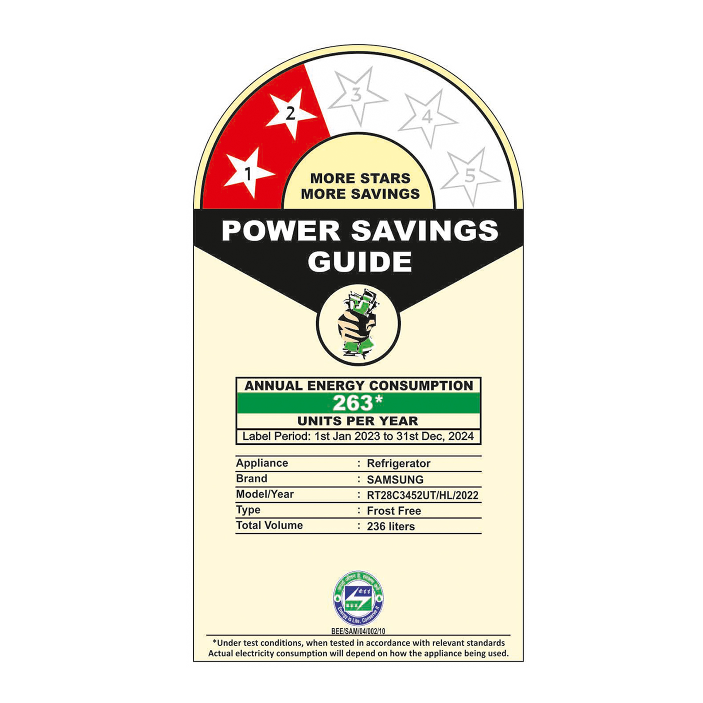 SAMSUNG 236 Litres 2 Star Frost Free Double Door Refrigerator with Toughened Glass Shelves (RT28C3452UT/HL, Pebble Blue) SAMSUNG 236 Litres 2 Star Frost Free Double Door Refrigerator with Toughened Glass Shelves (RT28C3452UT/HL, Pebble Blue)_10