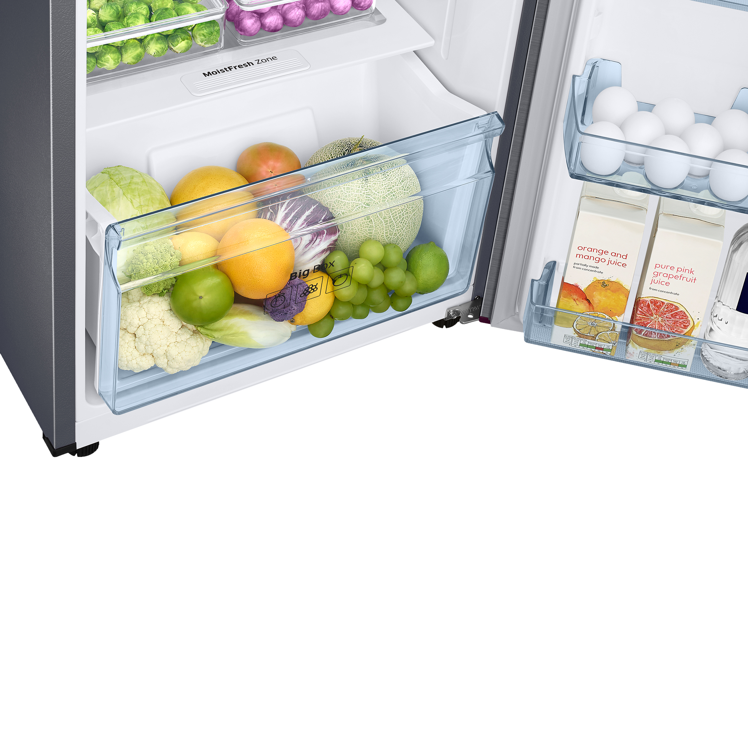 SAMSUNG 236 Litres 2 Star Frost Free Double Door Convertible Refrigerator with Toughened Glass Shelves (RT28C3742S8/HL, Elegant Inox)_8