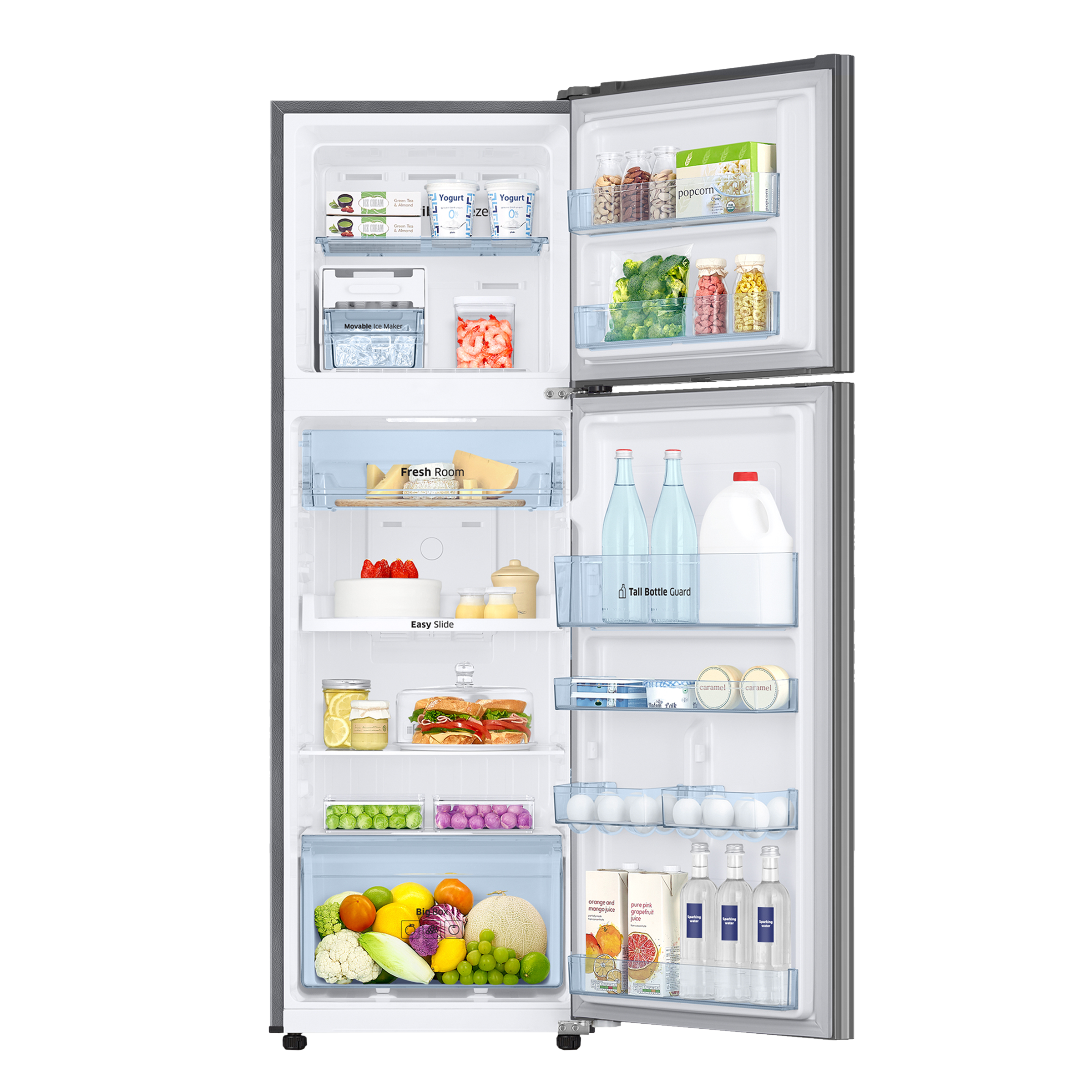 SAMSUNG 236 Litres 2 Star Frost Free Double Door Convertible Refrigerator with Toughened Glass Shelves (RT28C3742S8/HL, Elegant Inox)_11