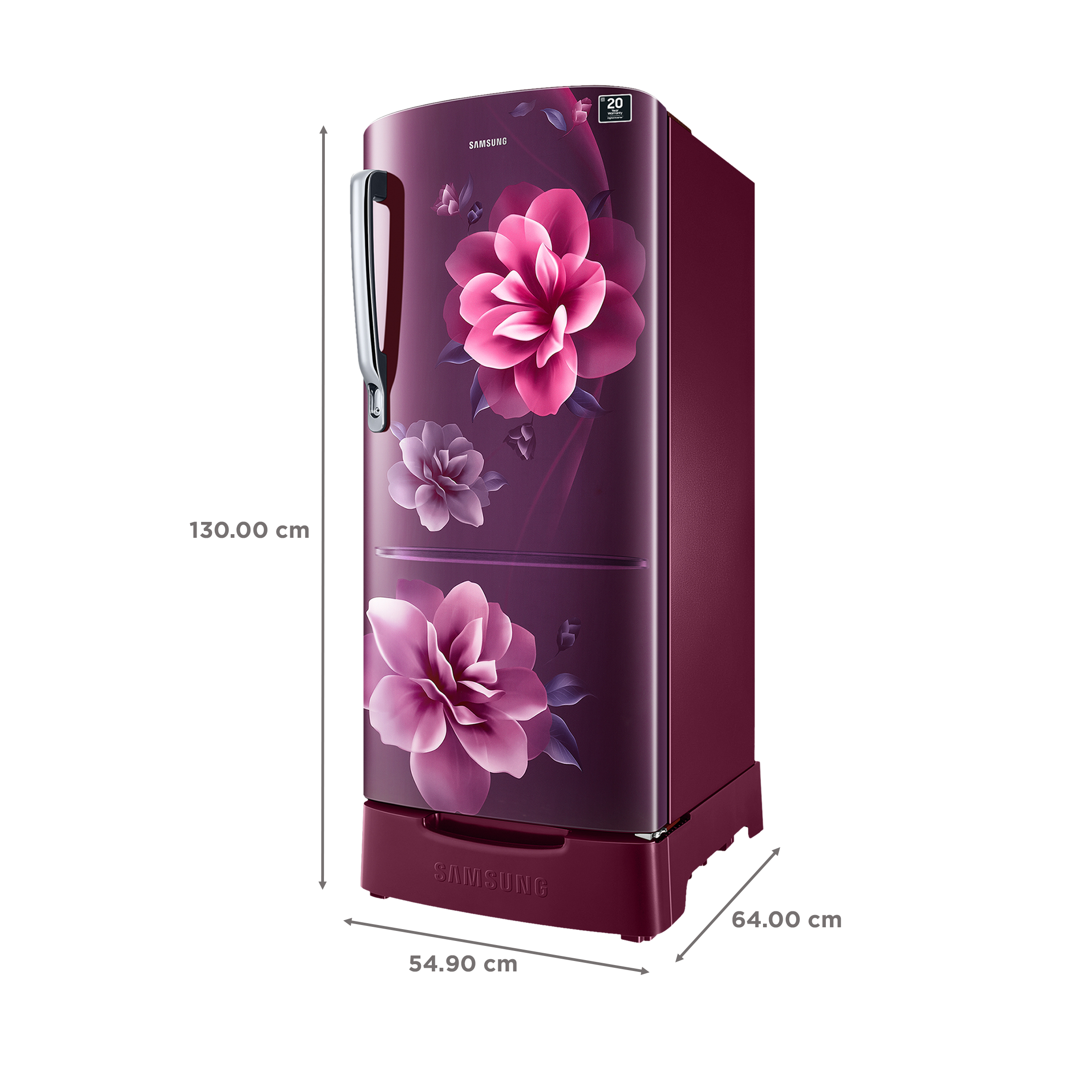 SAMSUNG Stylish Grande 183 Litres4 Star Direct Cool Single Door Refrigerator with Stabilizer Free Operation (RR20C1824CR/HL, Camellia Purple)_3