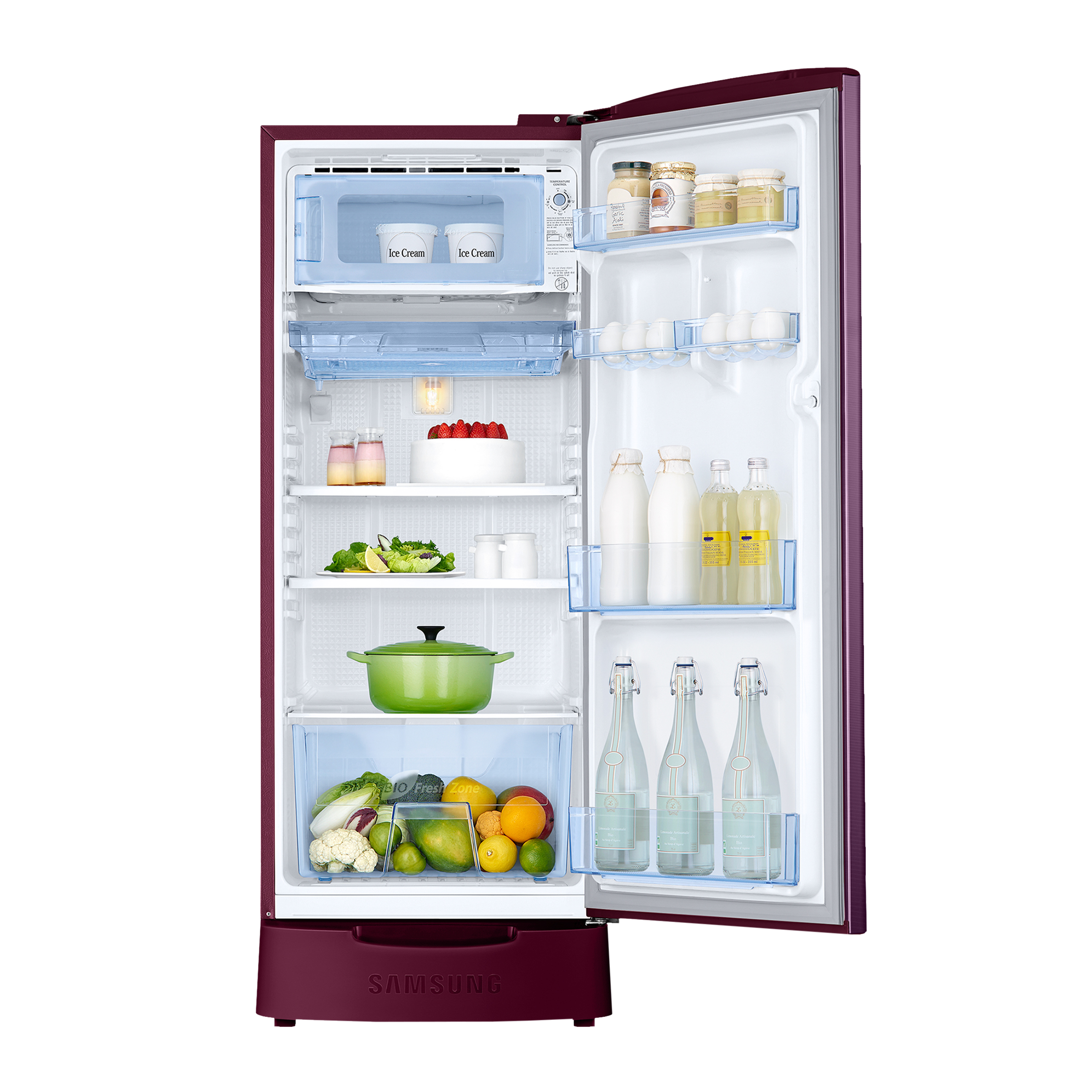 SAMSUNG Stylish Grande 183 Litres4 Star Direct Cool Single Door Refrigerator with Stabilizer Free Operation (RR20C1824CR/HL, Camellia Purple)_5