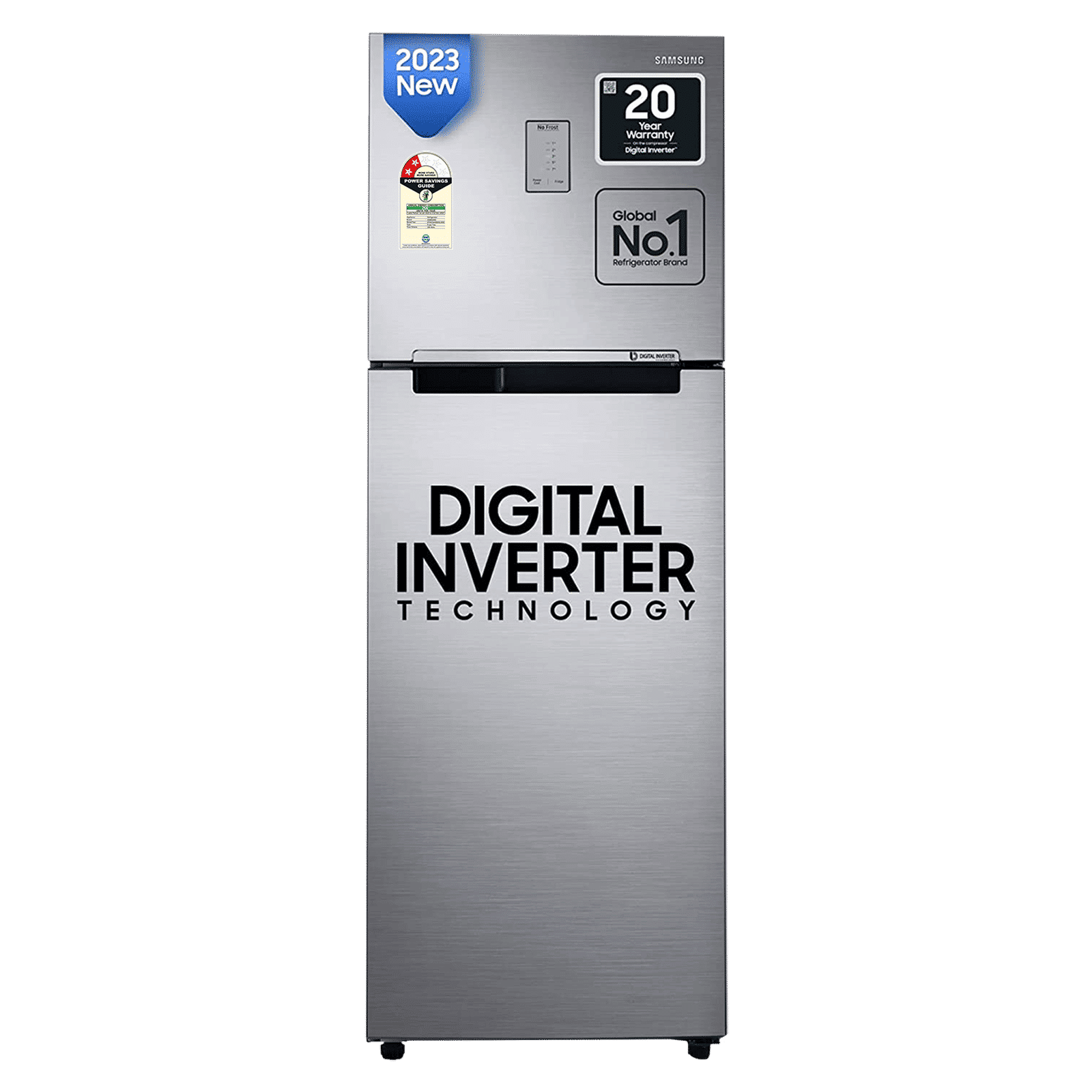 SAMSUNG 256 Litres 2 Star Frost Free Double Door Refrigerator with Toughened Glass Shelves (RT30C3442S9/HL, Refined Inox) SAMSUNG 256 Litres 2 Star Frost Free Double Door Refrigerator with Toughened Glass Shelves (RT30C3442S9/HL, Refined Inox)_1