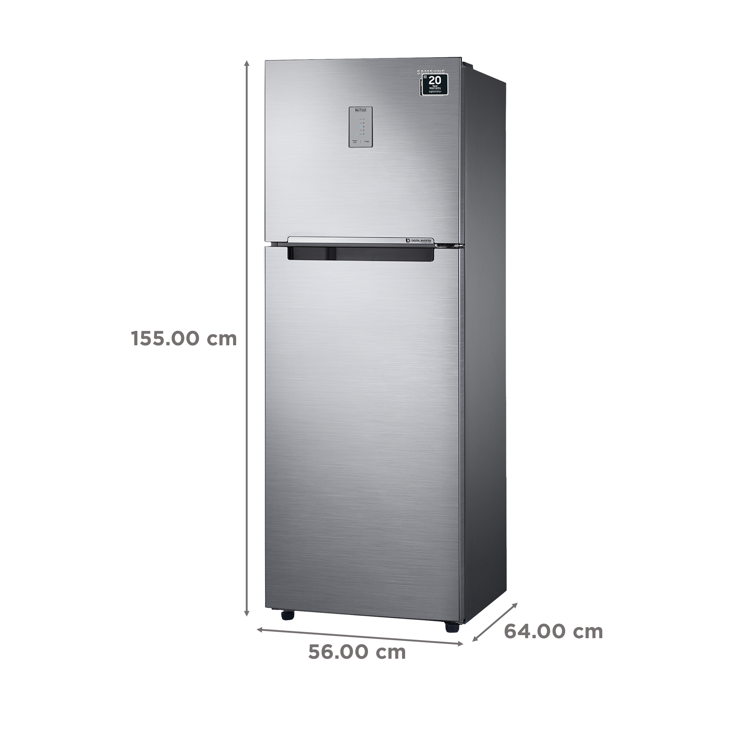 SAMSUNG 256 Litres 2 Star Frost Free Double Door Refrigerator with Toughened Glass Shelves (RT30C3442S9/HL, Refined Inox) SAMSUNG 256 Litres 2 Star Frost Free Double Door Refrigerator with Toughened Glass Shelves (RT30C3442S9/HL, Refined Inox)_3