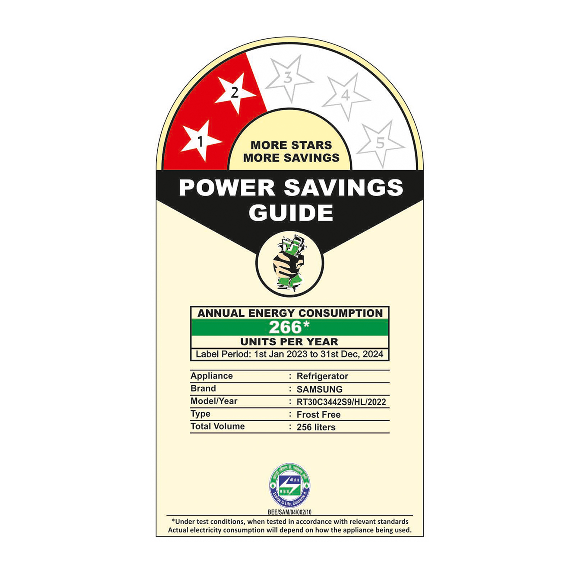 SAMSUNG 256 Litres 2 Star Frost Free Double Door Refrigerator with Toughened Glass Shelves (RT30C3442S9/HL, Refined Inox) SAMSUNG 256 Litres 2 Star Frost Free Double Door Refrigerator with Toughened Glass Shelves (RT30C3442S9/HL, Refined Inox)_9