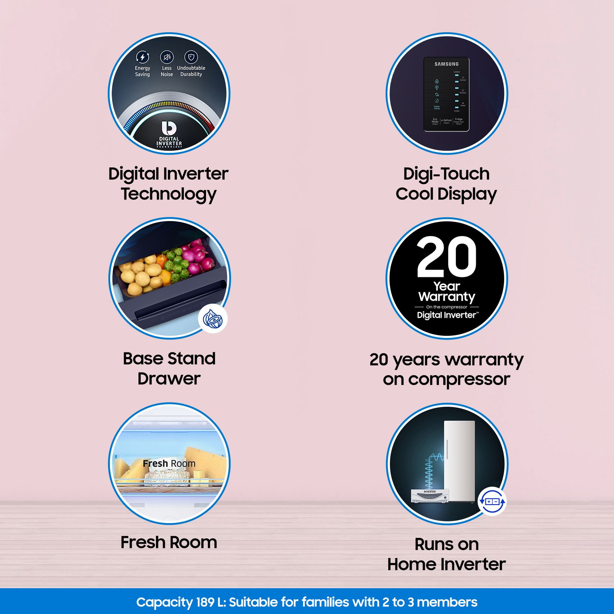 SAMSUNG 189 Litres 4 Star Direct Cool Single Door Refrigerator with Digi-Touch Cool (RR21C2F24UZ/HL, Midnight Blossom Blue) SAMSUNG 189 Litres 4 Star Direct Cool Single Door Refrigerator with Digi-Touch Cool (RR21C2F24UZ/HL, Midnight Blossom Blue)_16