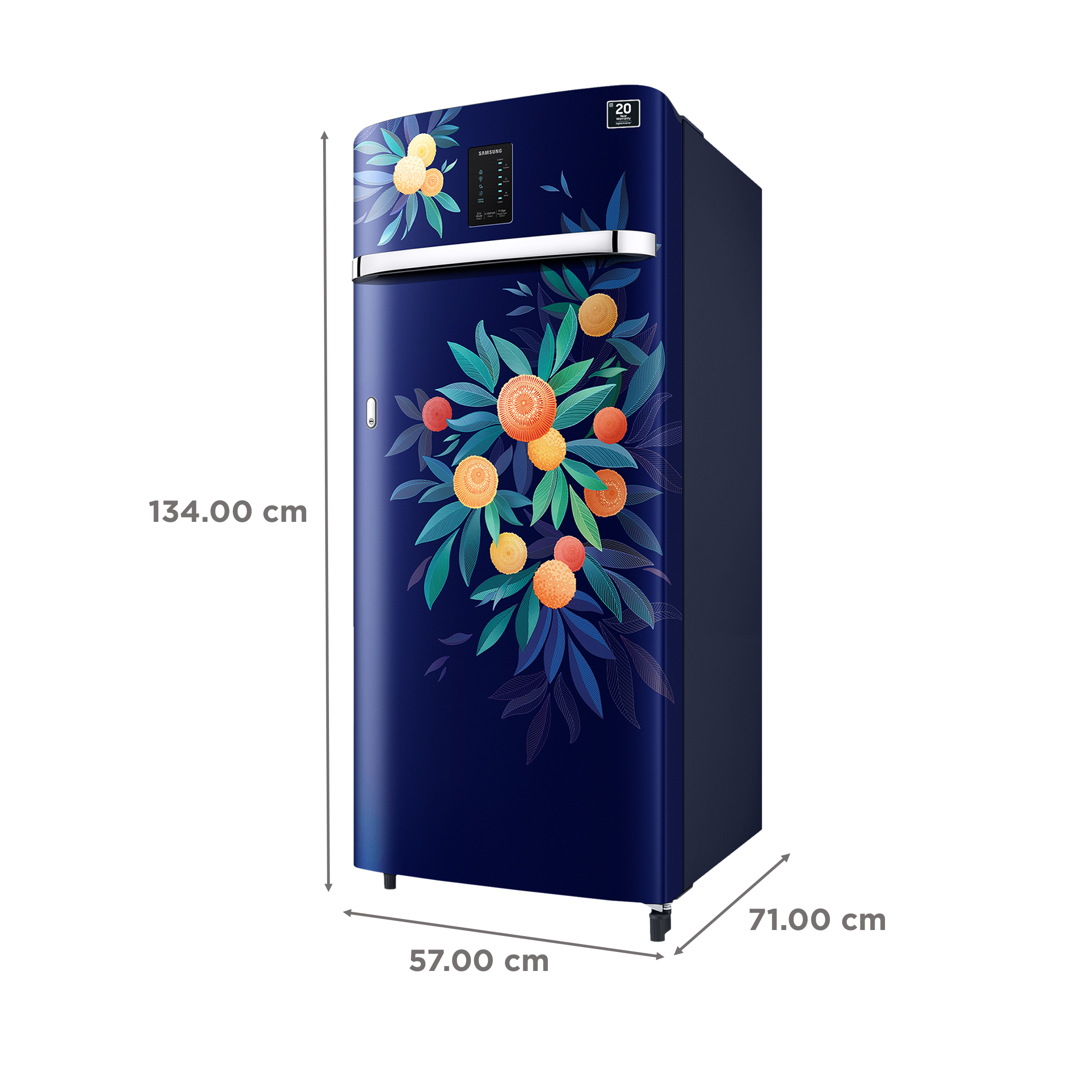 SAMSUNG 215 Litres 5 Star Direct Cool Single Door Refrigerator with Digi-Touch Cool (RR23C2E35NK/HL, Orange Blossom Blue)_3