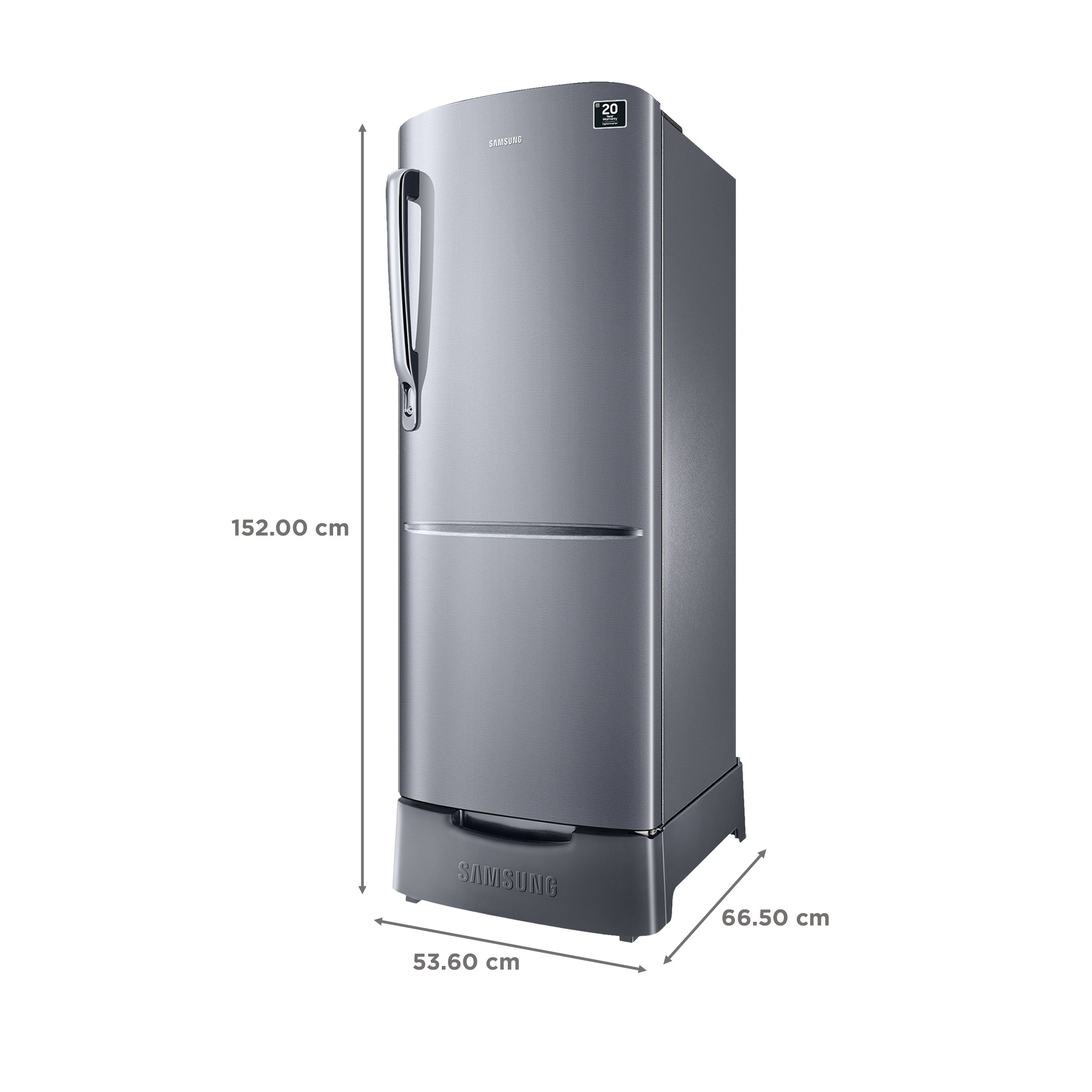 SAMSUNG 223 Litres 3 Star Direct Cool Single Door Refrigerator with Base Drawer (RR24C2823S8/NL, Elegant Inox) SAMSUNG 223 Litres 3 Star Direct Cool Single Door Refrigerator with Base Drawer (RR24C2823S8/NL, Elegant Inox)_3