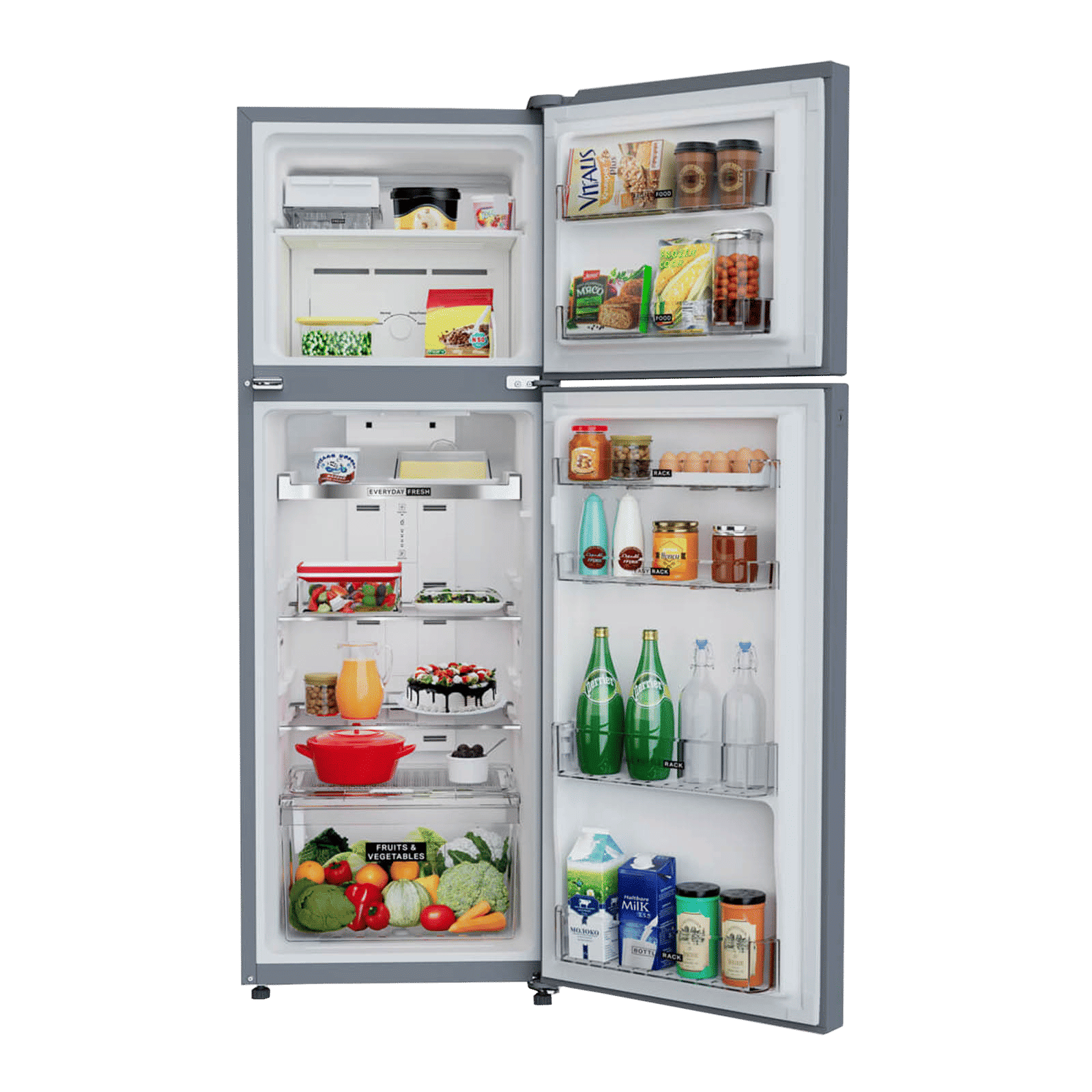 Whirlpool Intellifresh DF278 231 Litres 2 Star Frost Free Double Door Refrigerator with 6th Sense Technology (Grey)_5