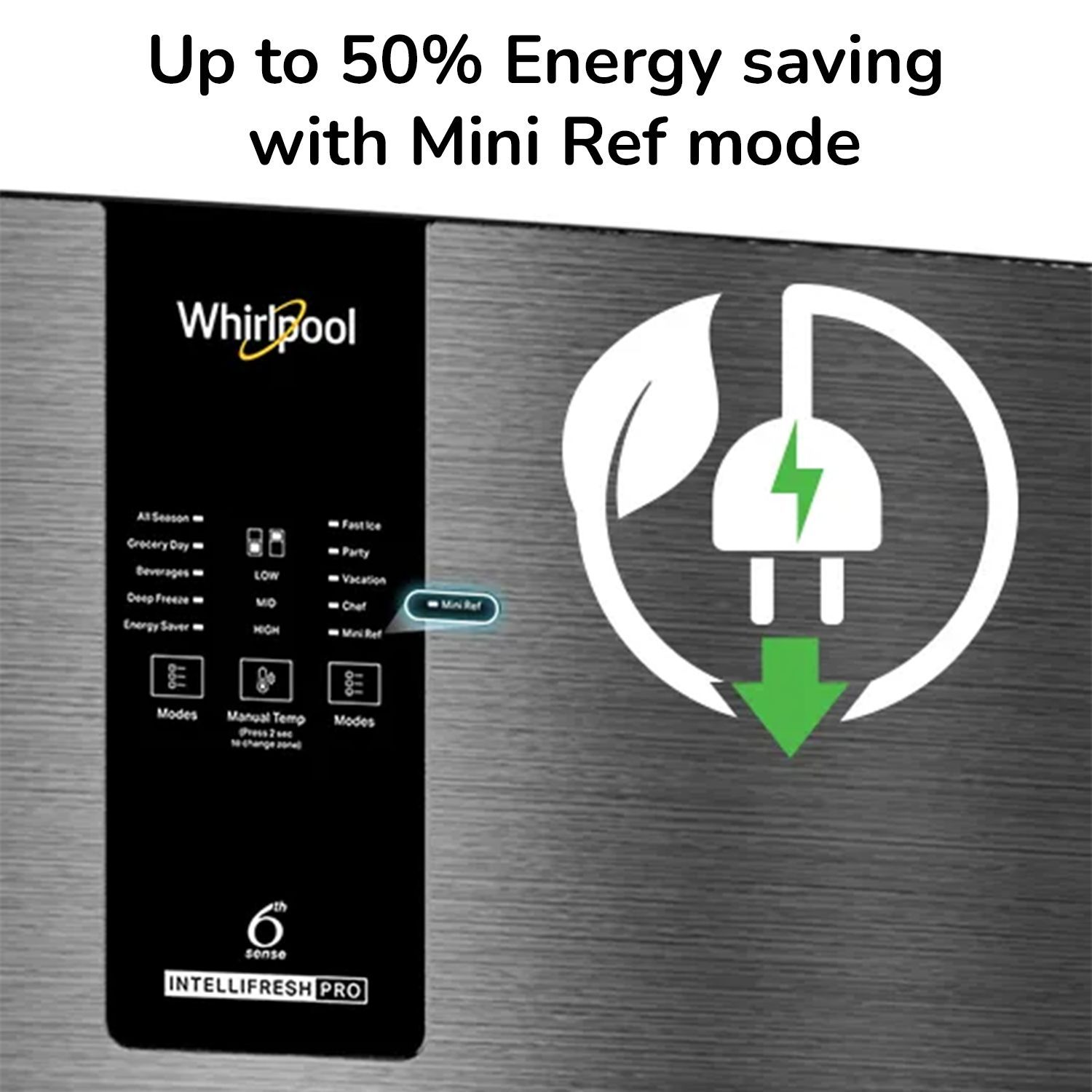 Whirlpool Intellifresh Pro 278 235 Litres 2 Star Frost Free Double Door Convertible Refrigerator with 6th Sense Technology (Grey)_13