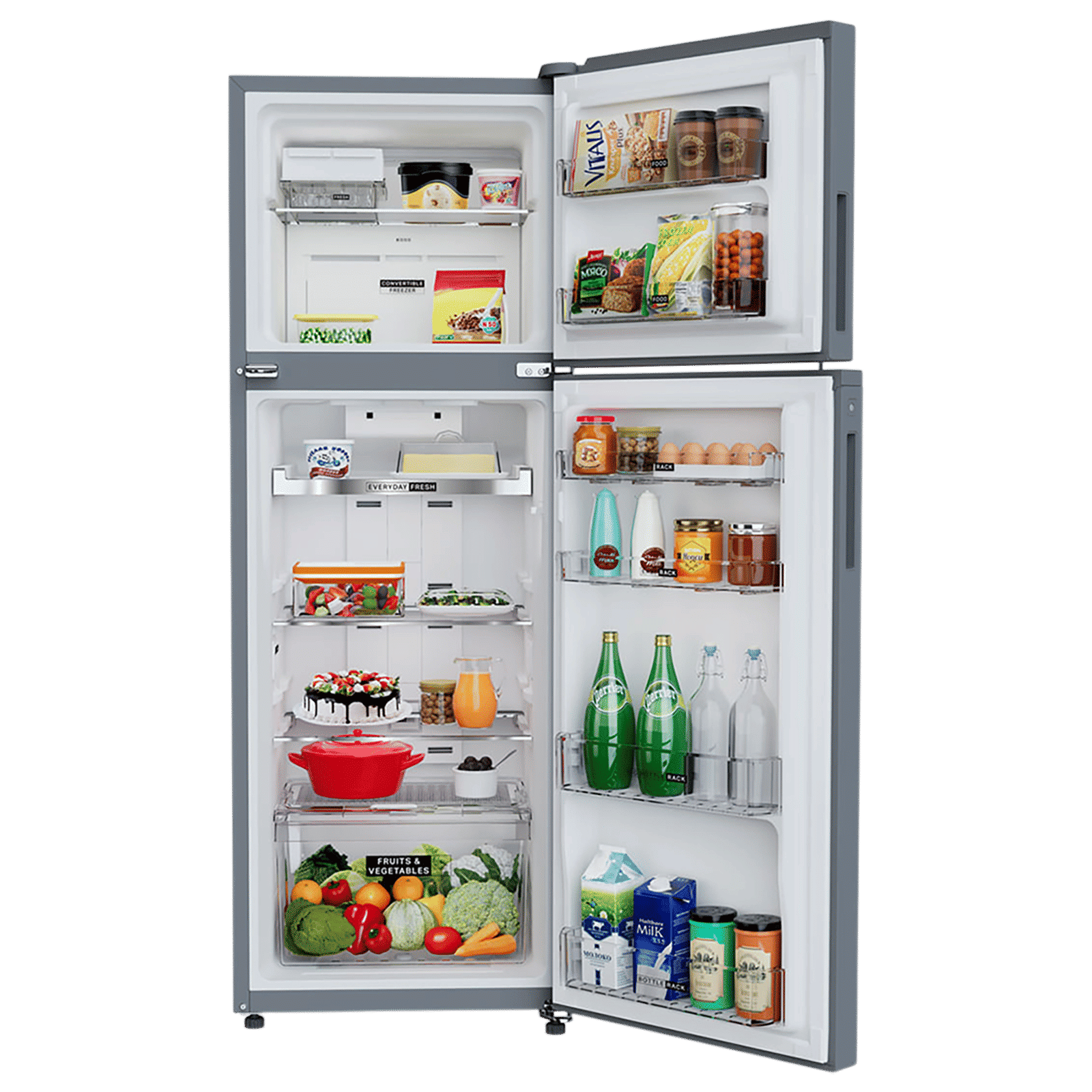 Whirlpool Intellifresh Pro 278 235 Litres 2 Star Frost Free Double Door Convertible Refrigerator with 6th Sense Technology (Grey)_6