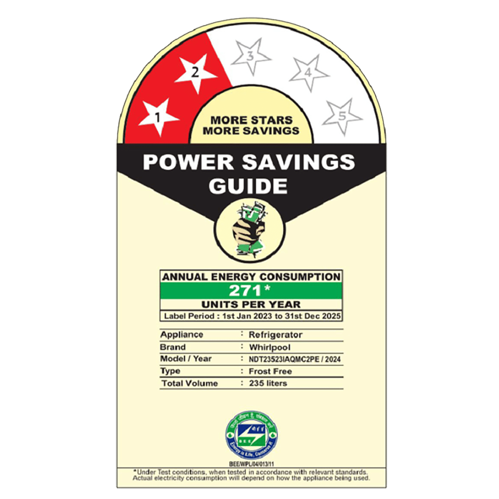 Whirlpool Intellifresh Pro 278 235 Litres 2 Star Frost Free Double Door Convertible Refrigerator with 6th Sense Technology (Grey)_8