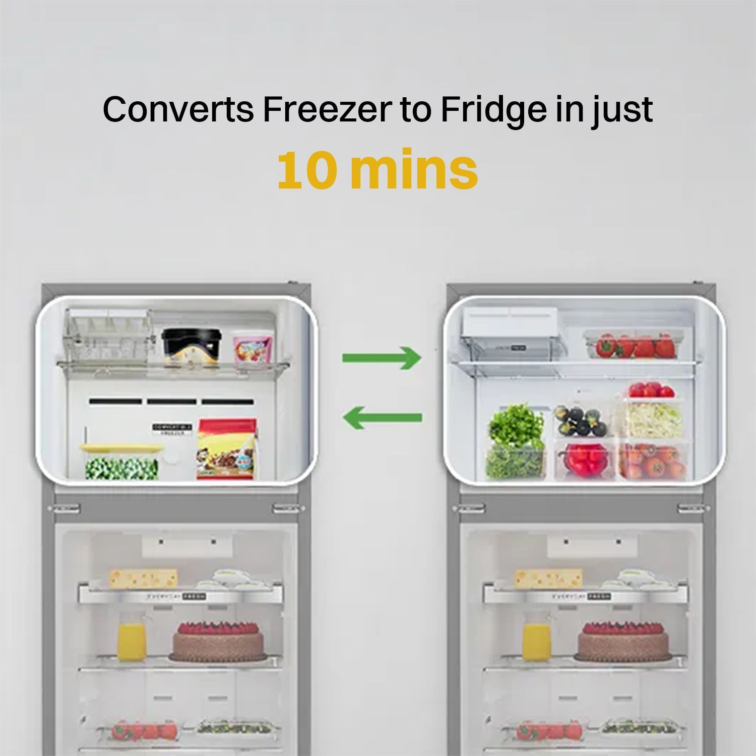 Whirlpool Intellifresh Pro 278 235 Litres 2 Star Frost Free Double Door Convertible Refrigerator with 6th Sense Technology (Grey)_9