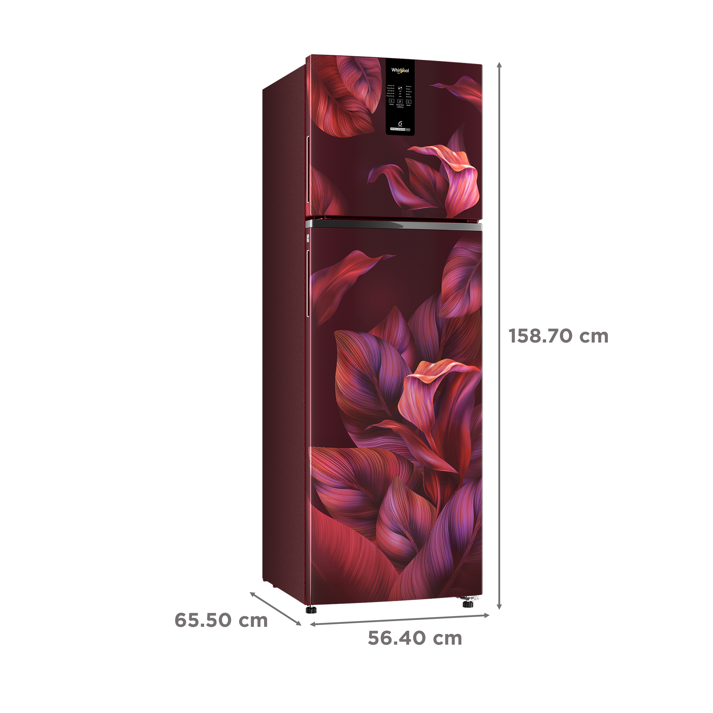 Whirlpool Intellifresh Pro 278 231 Litres 2 Star Frost Free Double Door Convertible Refrigerator with 6th Sense Technology (Wine)_3