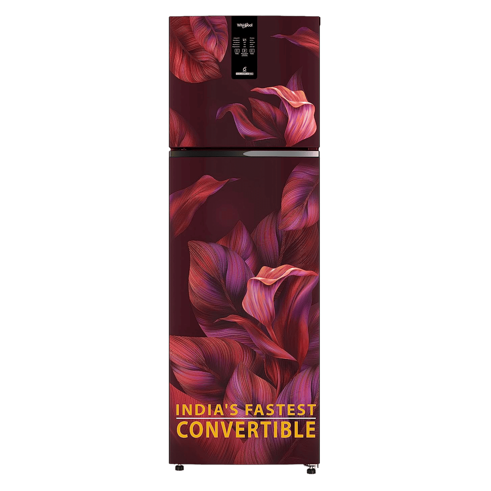 Whirlpool Intellifresh Pro 278 231 Litres 2 Star Frost Free Double Door Convertible Refrigerator with 6th Sense Technology (Wine)_1