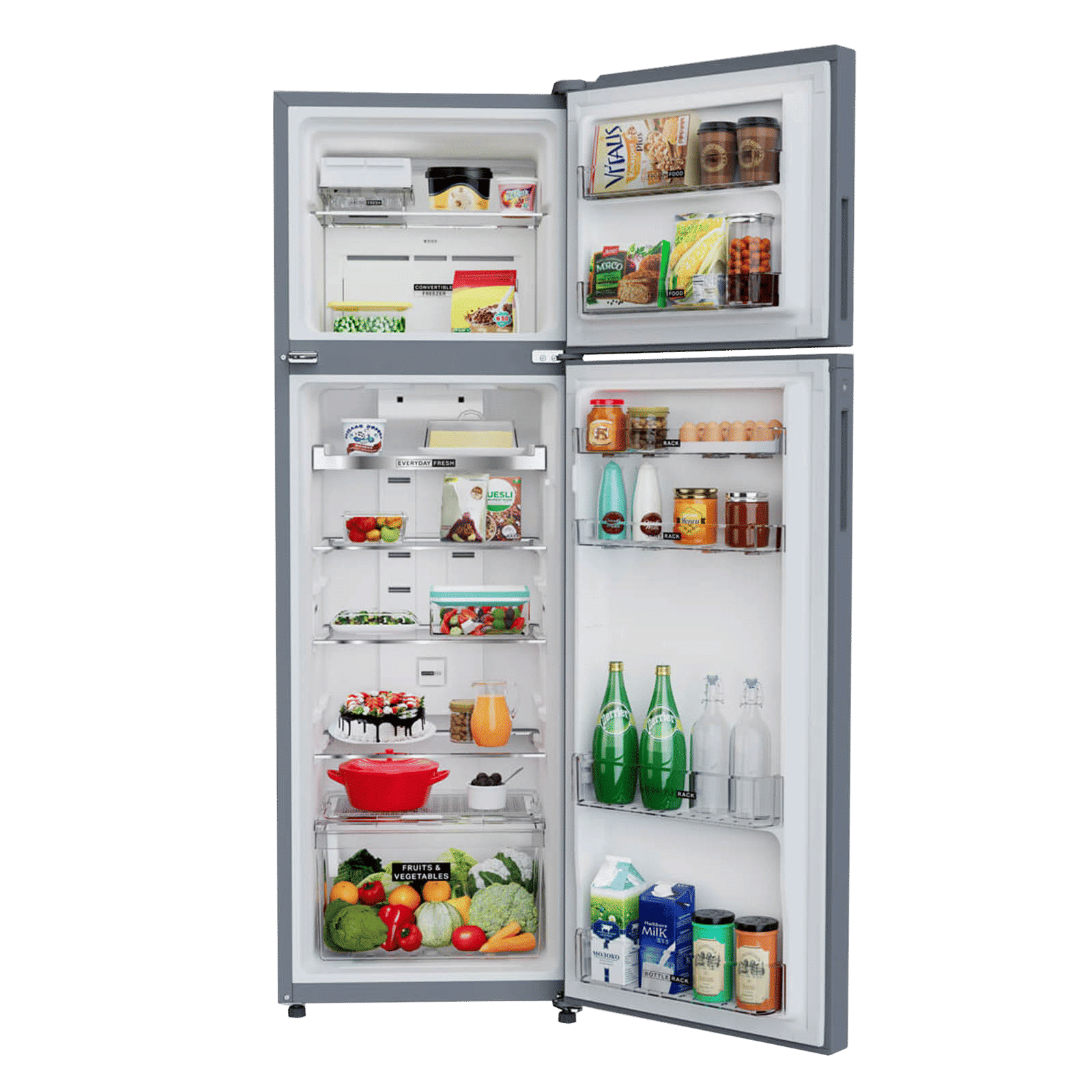 Whirlpool Intellifresh Pro 259 Litres 2 Star Frost Free Double Door Convertible Refrigerator with 6th Sense Technology (Grey)_5