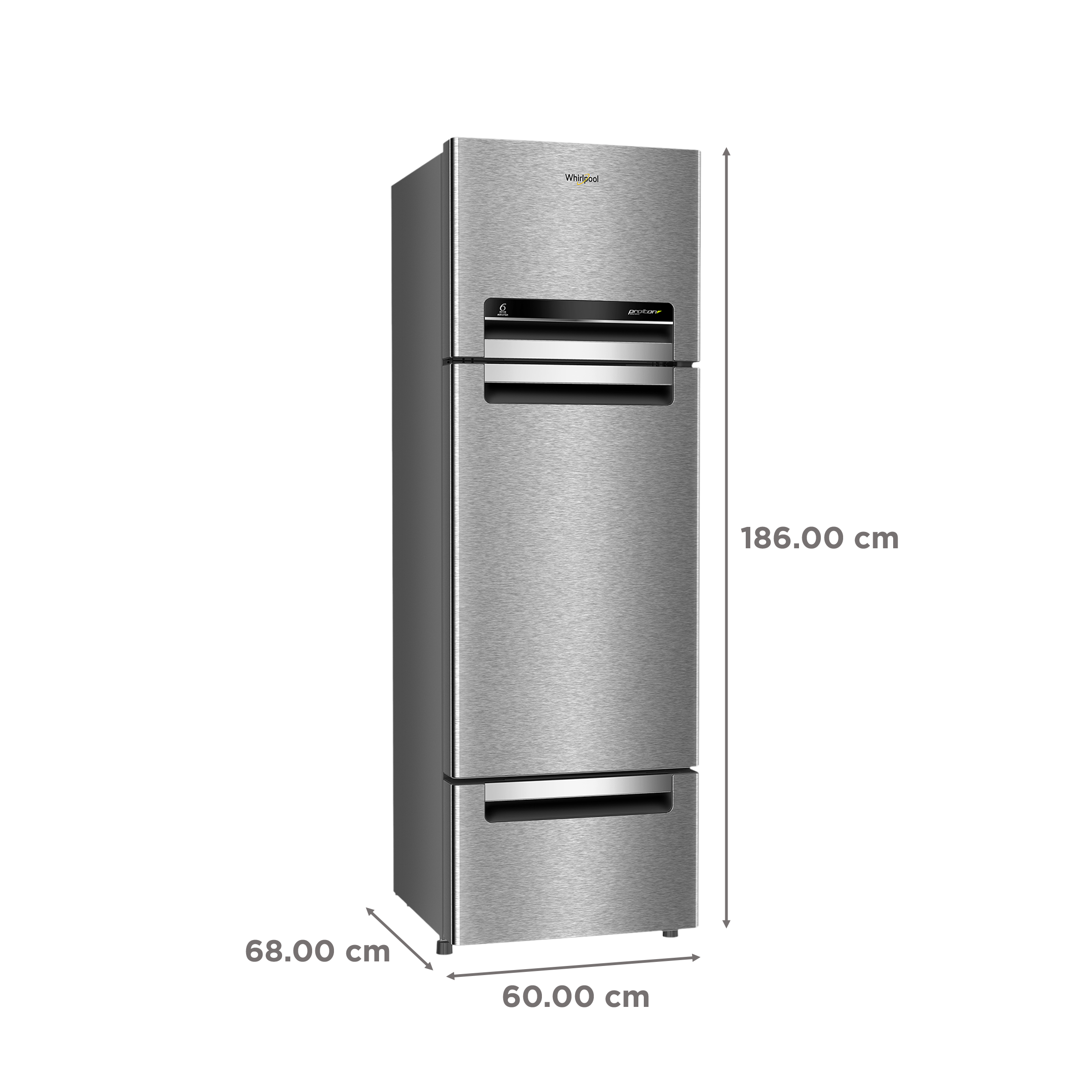 Whirlpool Protton 330 Litres Frost Free Double Door Refrigerator with 6th Sense Technology (Grey)_3