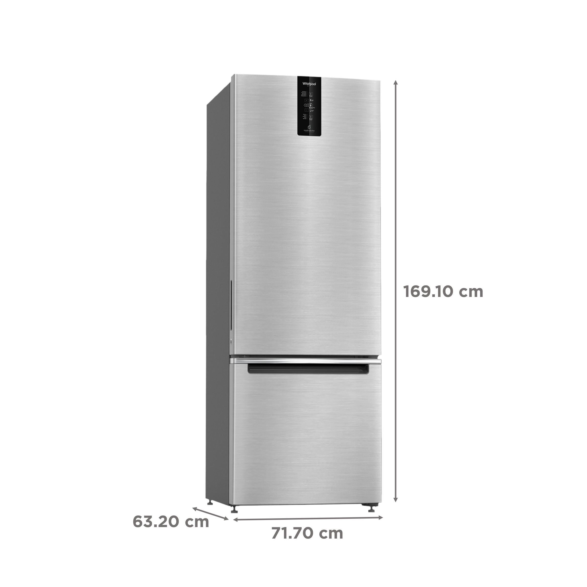 Whirlpool Intellifresh Pro 285 Litres 2 Star Frost Free Double Door Bottom Mount Convertible Refrigerator with 6th Sense Technology (IFPRO BM INV CNV 3, Grey)_3