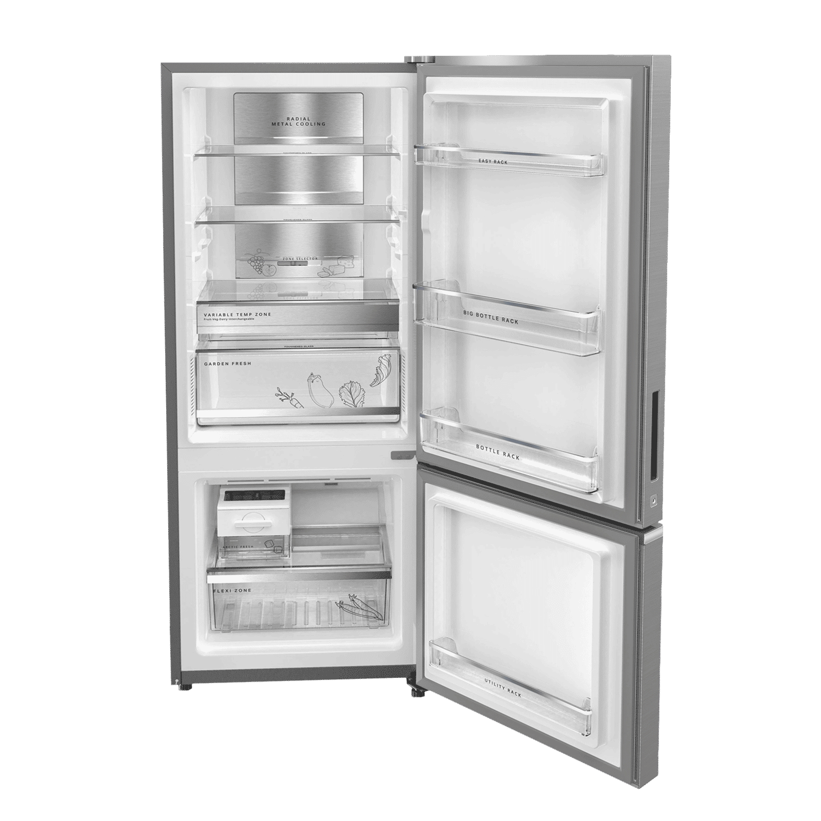 Whirlpool Intellifresh Pro 285 Litres 2 Star Frost Free Double Door Bottom Mount Convertible Refrigerator with 6th Sense Technology (IFPRO BM INV CNV 3, Grey)_6