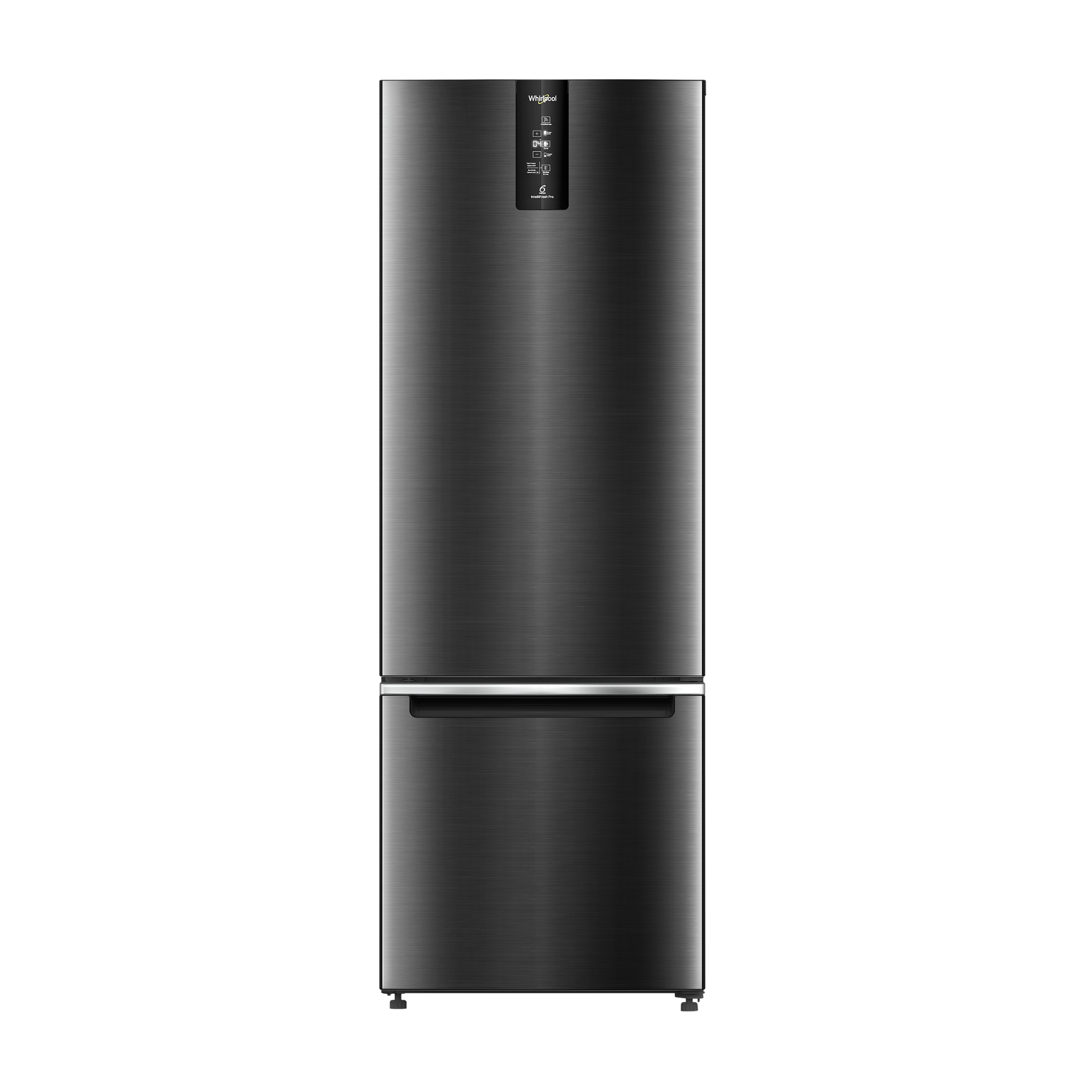 Whirlpool Intellifresh Pro 370 312 Litres 3 Star Frost Free Double Door Bottom Mount Convertible Refrigerator with 6th Sense Technology (Steel Onyx)_1