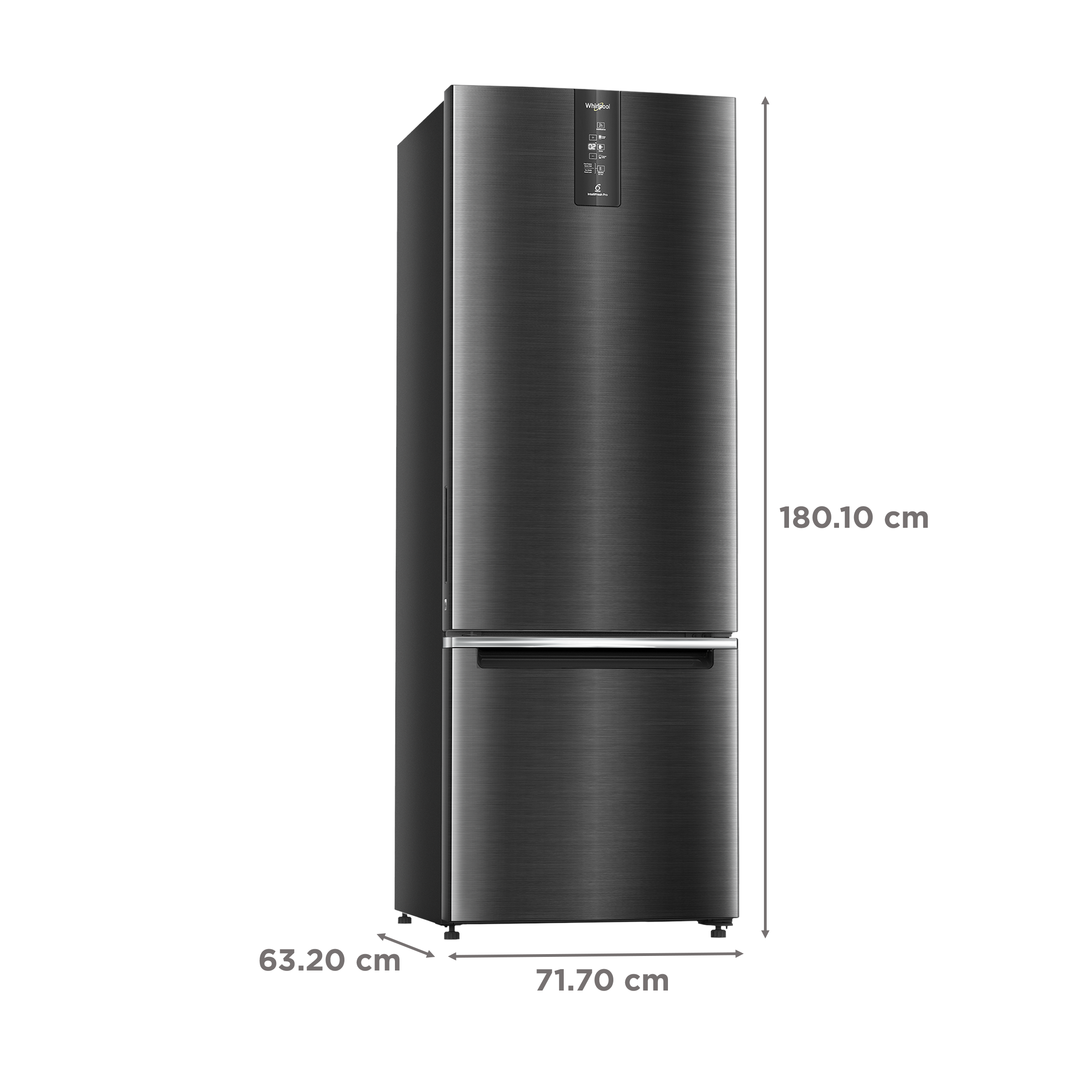 Whirlpool Intellifresh Pro 370 312 Litres 3 Star Frost Free Double Door Bottom Mount Convertible Refrigerator with 6th Sense Technology (Steel Onyx)_3