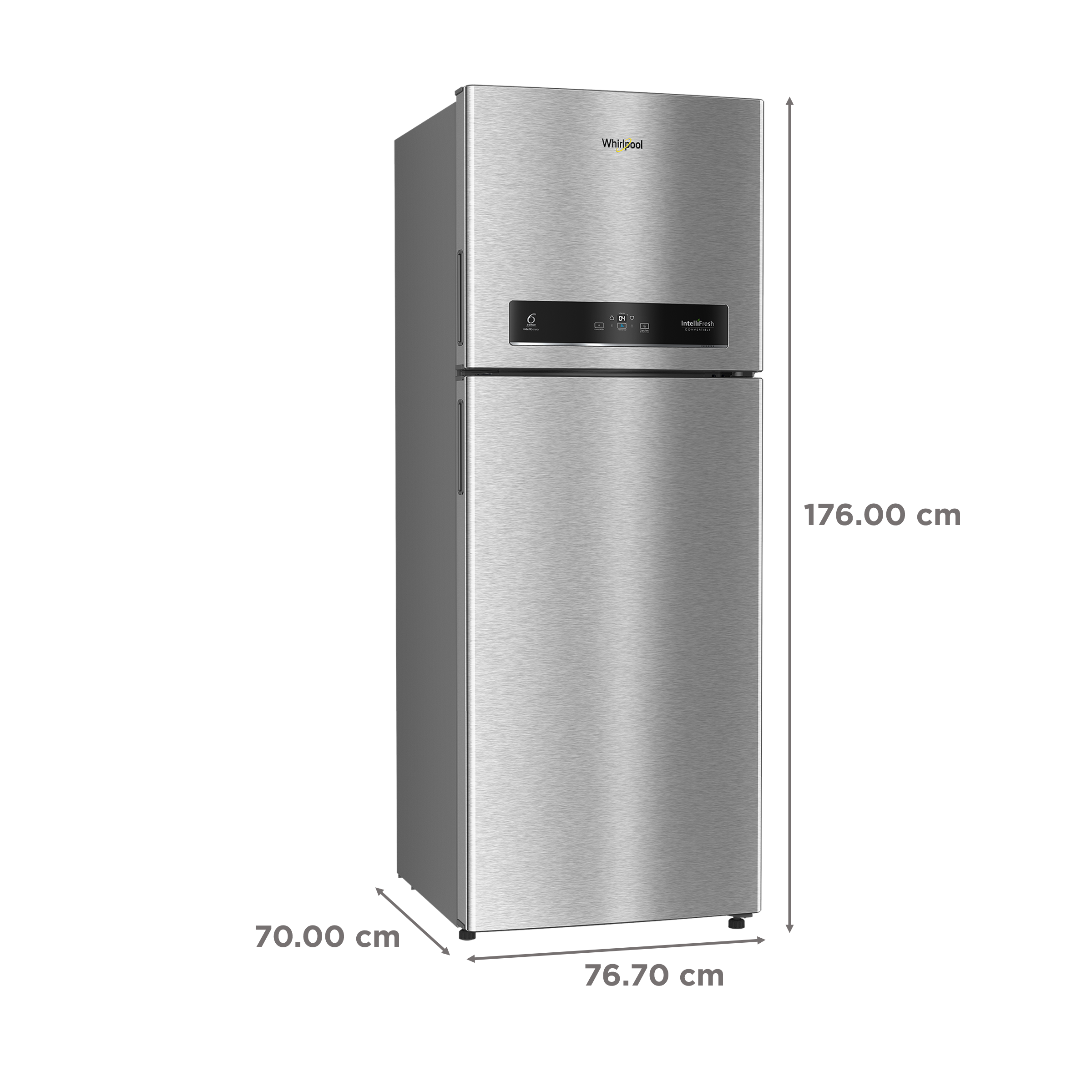 Whirlpool Intellifresh 480 431 Litres 2 Star Frost Free Double Door Convertible Refrigerator with 6th Sense Technology (Grey)_3