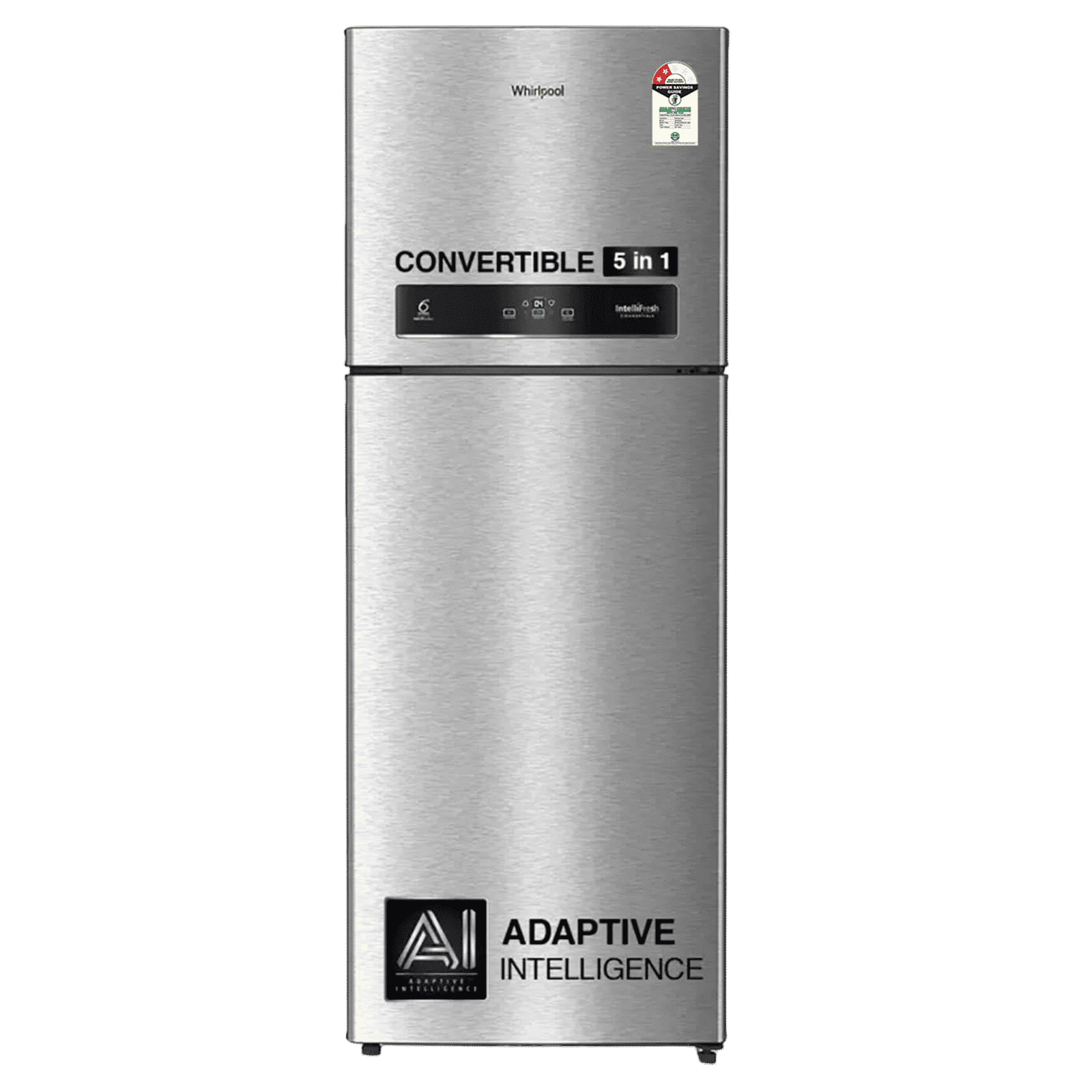 Whirlpool Intellifresh Platina 515 467 Litres 2 Star Frost Free Double Door Convertible Refrigerator with 6th Sense Technology (Grey)_1