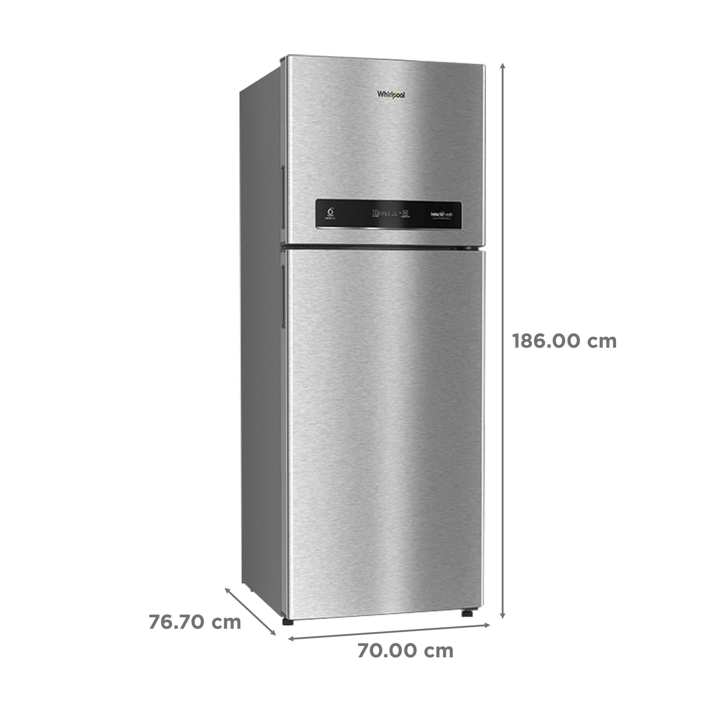Whirlpool Intellifresh Platina 515 467 Litres 2 Star Frost Free Double Door Convertible Refrigerator with 6th Sense Technology (Grey)_3
