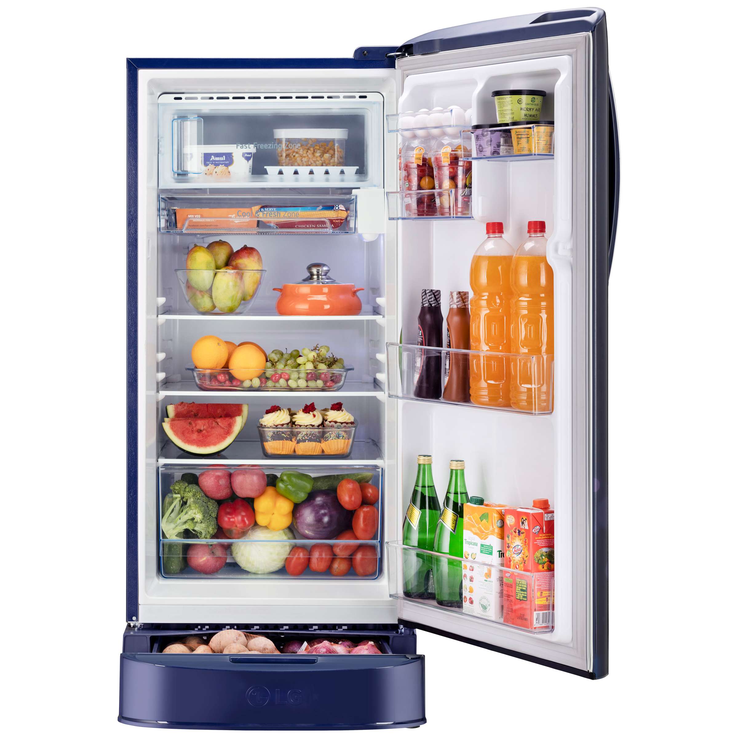 LG 201 Litres 5 Star Direct Cool Single Door Refrigerator with Smart Inverter (GL-D211CBEU.ABEZEB, Blue Euphoria) LG 201 Litres 5 Star Direct Cool Single Door Refrigerator with Smart Inverter (GL-D211CBEU.ABEZEB, Blue Euphoria)_5