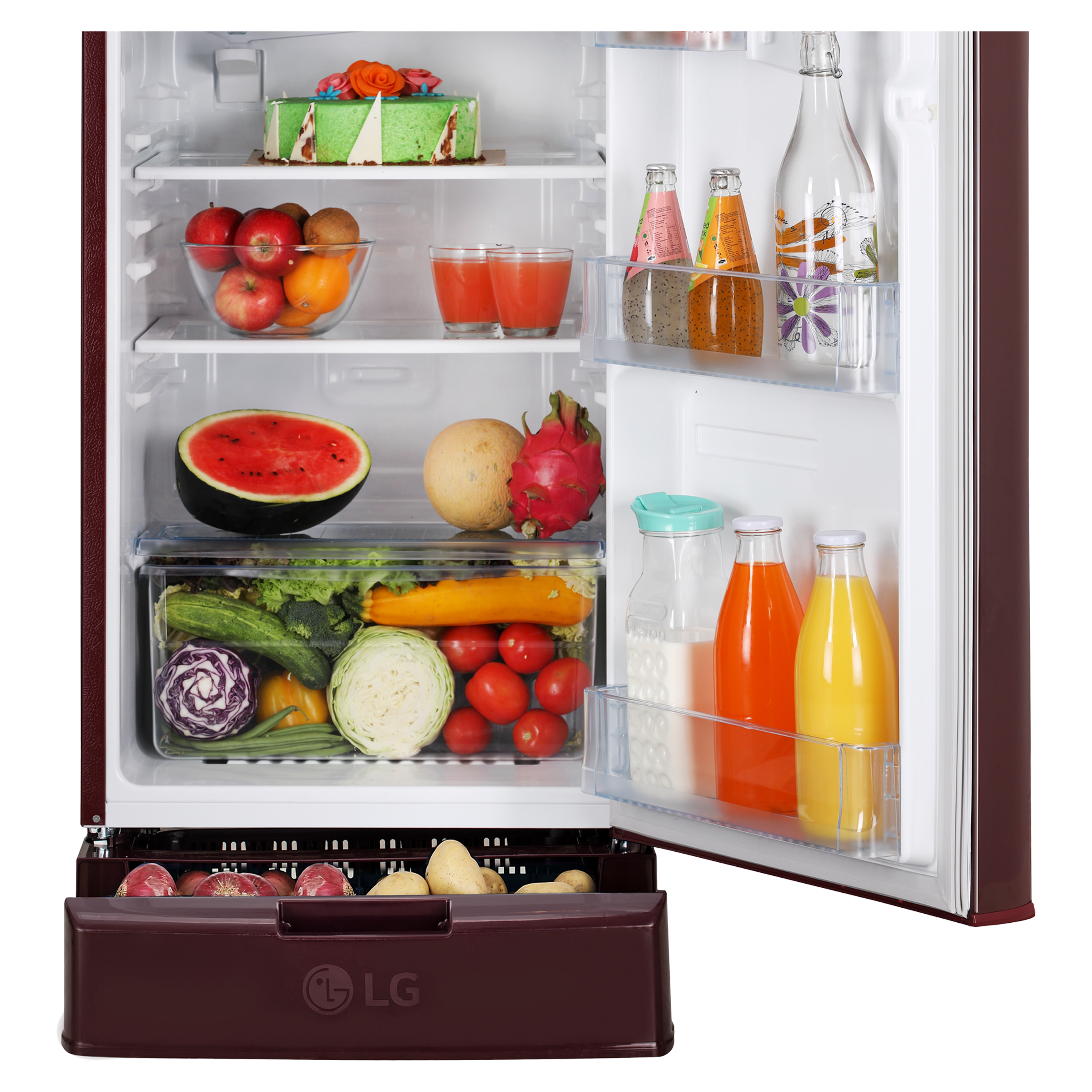 LG 185 Litres 3 Star Direct Cool Single Door Refrigerator with Stabilizer Free Operation (GL-D199OSED.ASEZEB, Scarlet Euphoria) LG 185 Litres 3 Star Direct Cool Single Door Refrigerator with Stabilizer Free Operation (GL-D199OSED.ASEZEB, Scarlet Euphoria)_10