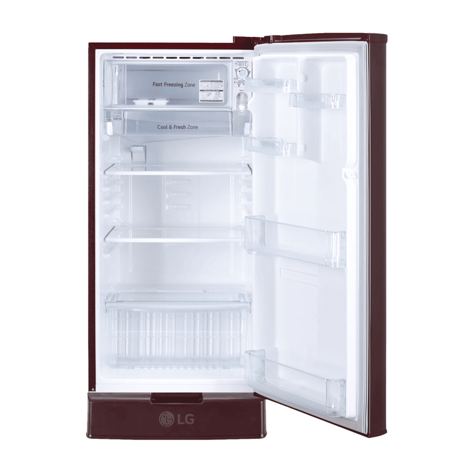 LG 185 Litres 3 Star Direct Cool Single Door Refrigerator with Stabilizer Free Operation (GL-D199OSED.ASEZEB, Scarlet Euphoria) LG 185 Litres 3 Star Direct Cool Single Door Refrigerator with Stabilizer Free Operation (GL-D199OSED.ASEZEB, Scarlet Euphoria)_6