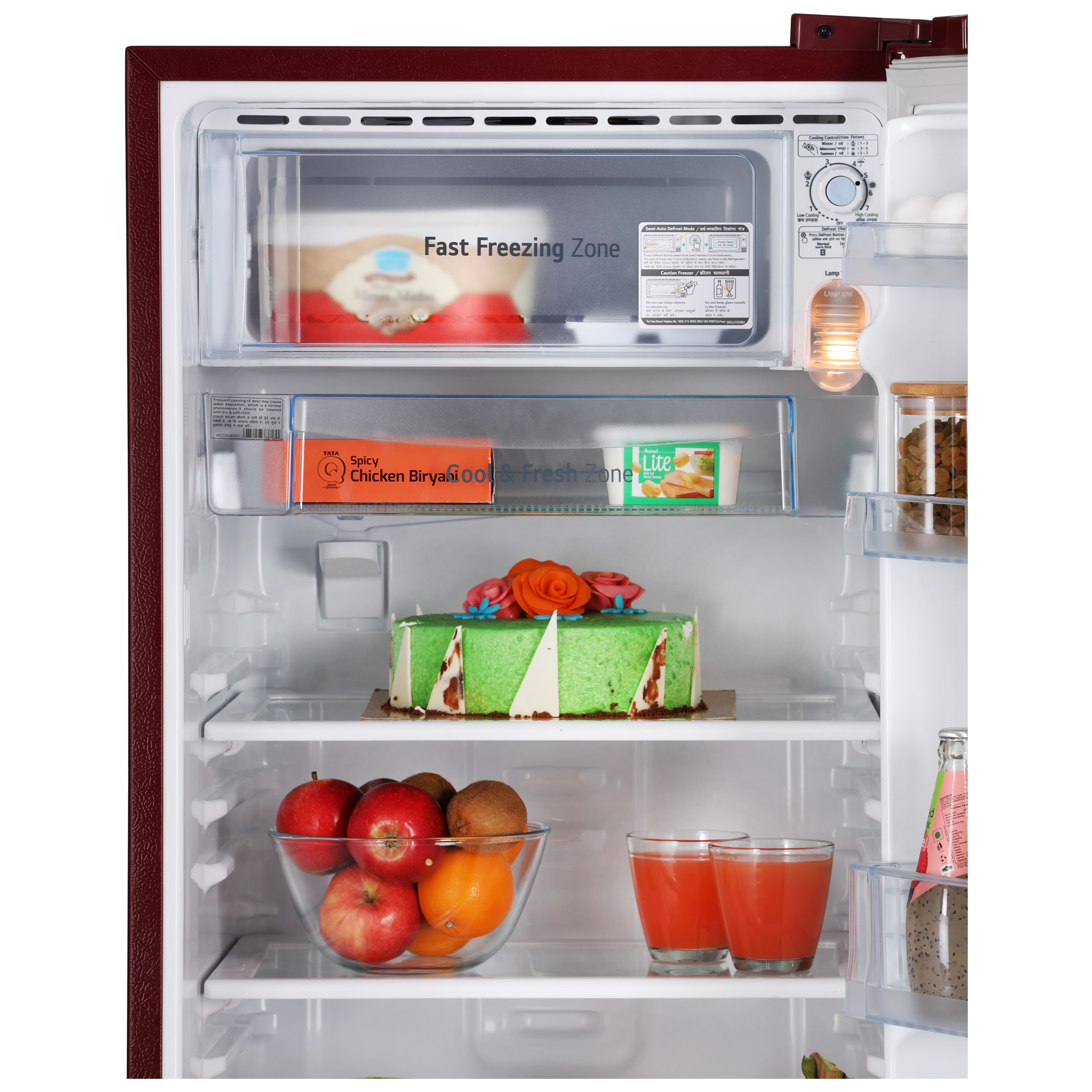 LG 185 Litres 3 Star Direct Cool Single Door Refrigerator with Stabilizer Free Operation (GL-D199OSED.ASEZEB, Scarlet Euphoria) LG 185 Litres 3 Star Direct Cool Single Door Refrigerator with Stabilizer Free Operation (GL-D199OSED.ASEZEB, Scarlet Euphoria)_7
