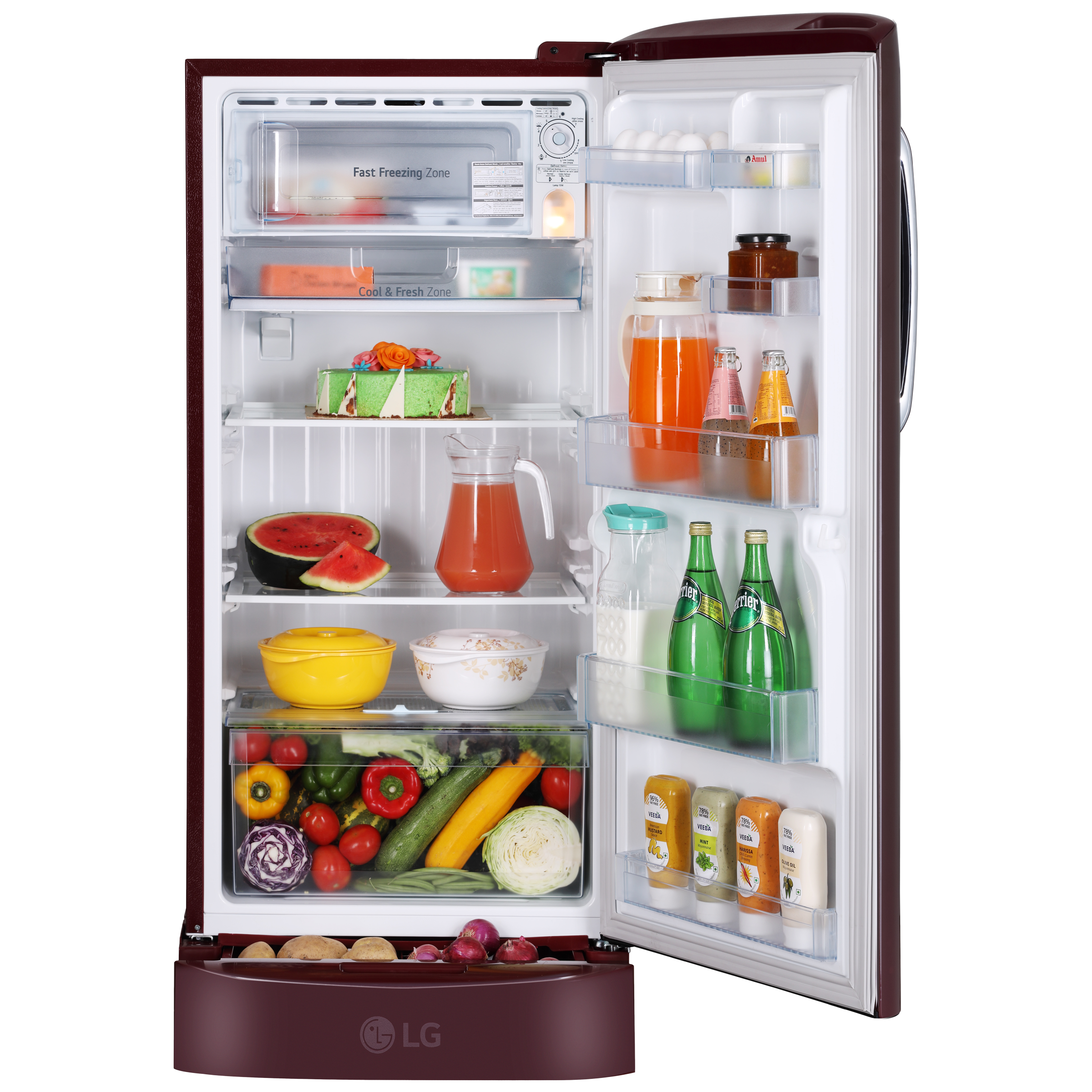 LG 205 Litres 5 Star Direct Cool Single Door Refrigerator with Smart Inverter Compressor (GL-D221ASEU.DSEZEB, Scarlet Euphoria) LG 205 Litres 5 Star Direct Cool Single Door Refrigerator with Smart Inverter Compressor (GL-D221ASEU.DSEZEB, Scarlet Euphoria)_5