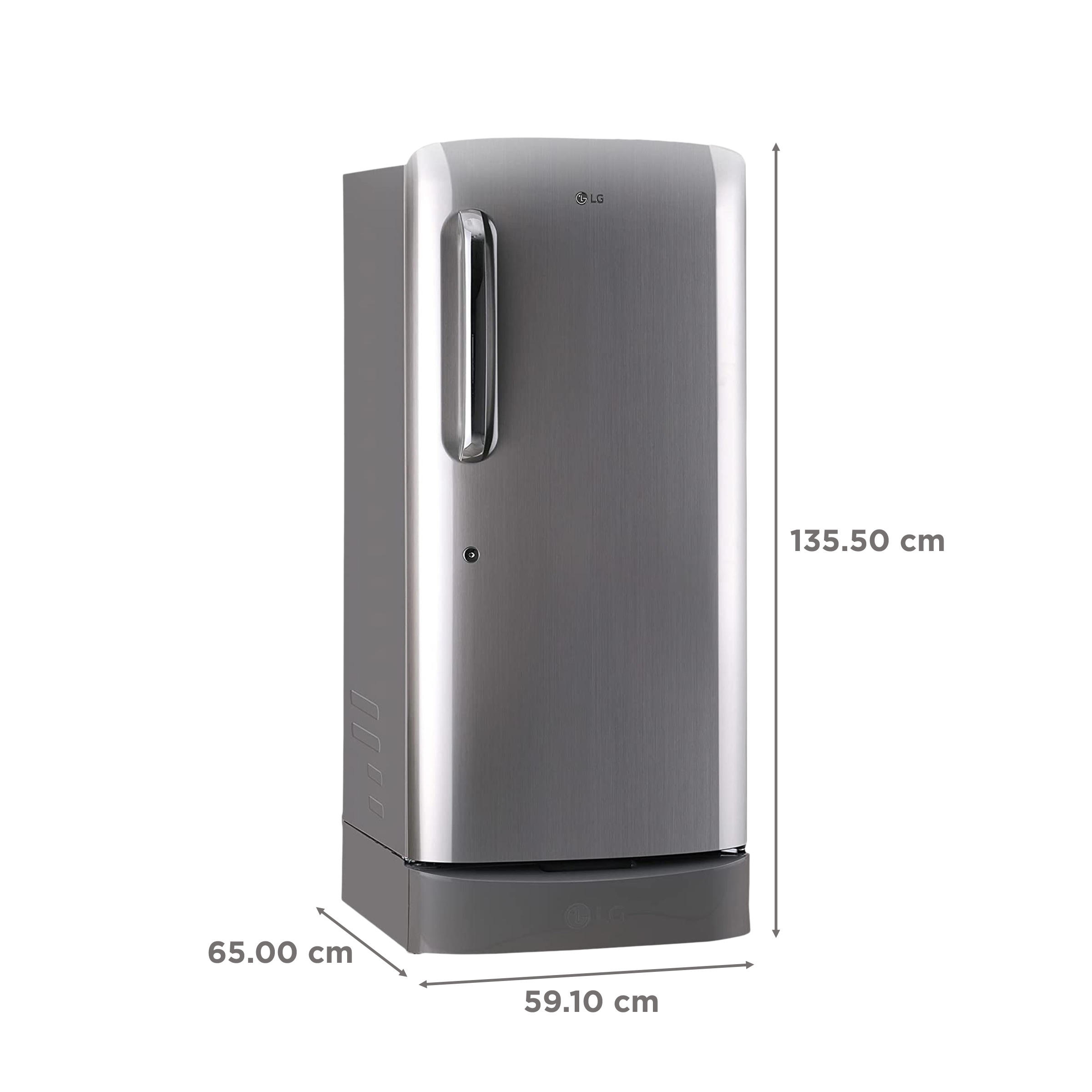 LG 205 Litres 4 Star Direct Cool Single Door Refrigerator with Base stand and Drawer (GL-D221APZY.DPZZEBN, Shiny Steel)_3
