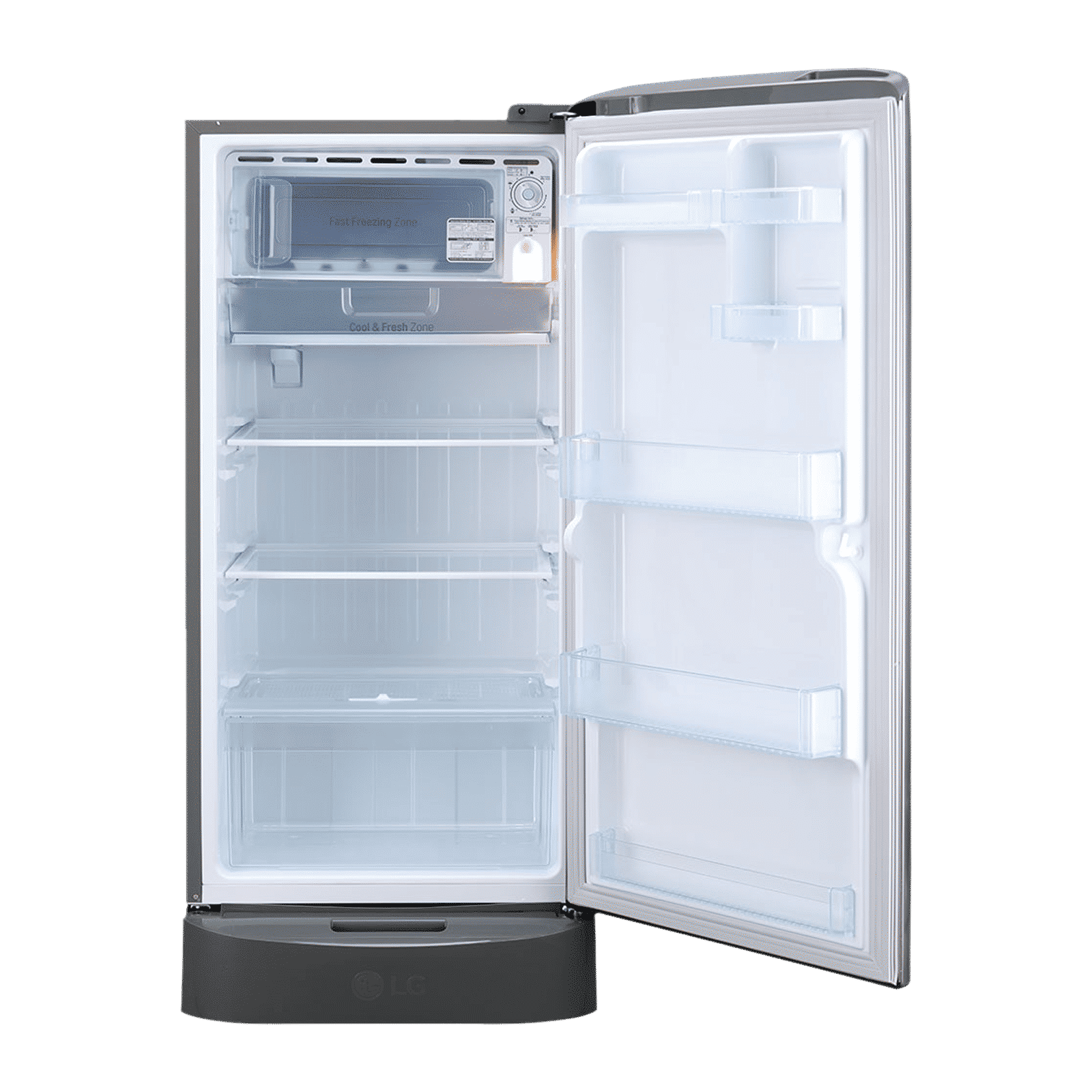 LG 205 Litres 4 Star Direct Cool Single Door Refrigerator with Base stand and Drawer (GL-D221APZY.DPZZEBN, Shiny Steel)_6