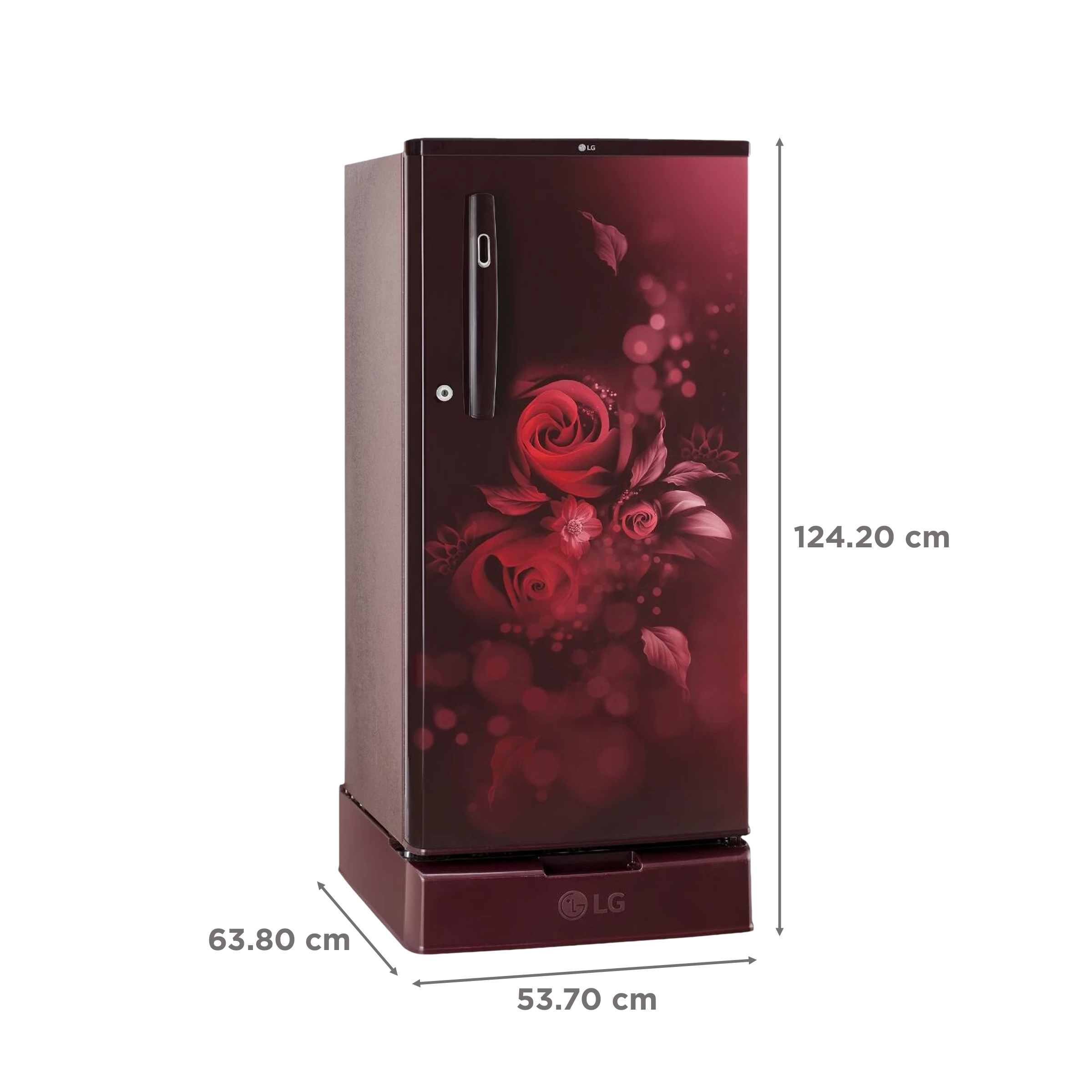 LG 185 Litres 4 Star Direct Cool Single Door Refrigerator with Base stand and Drawer (GL-D199OSEY.DSEZPST, Scarlet Euphoria)_3