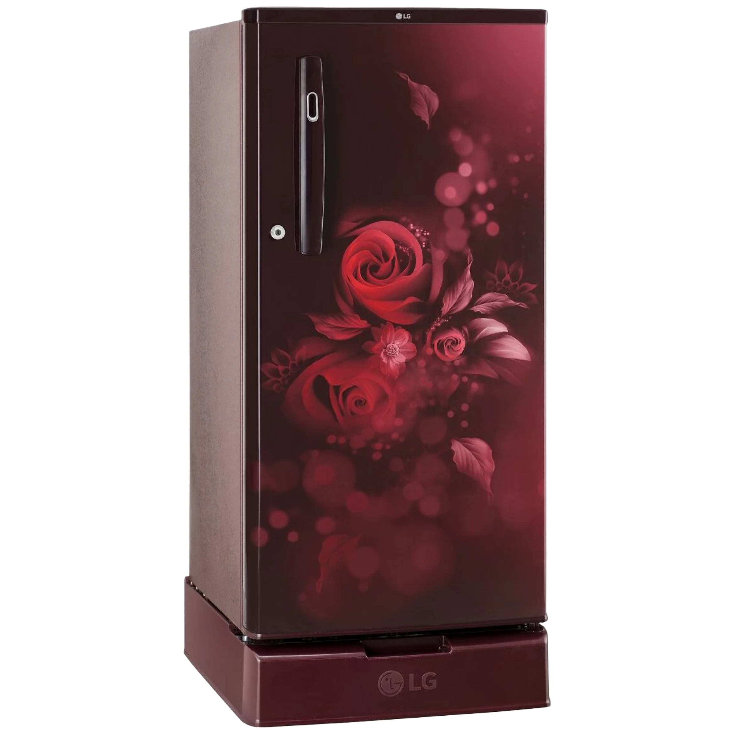 LG 185 Litres 4 Star Direct Cool Single Door Refrigerator with Base stand and Drawer (GL-D199OSEY.DSEZPST, Scarlet Euphoria)_4