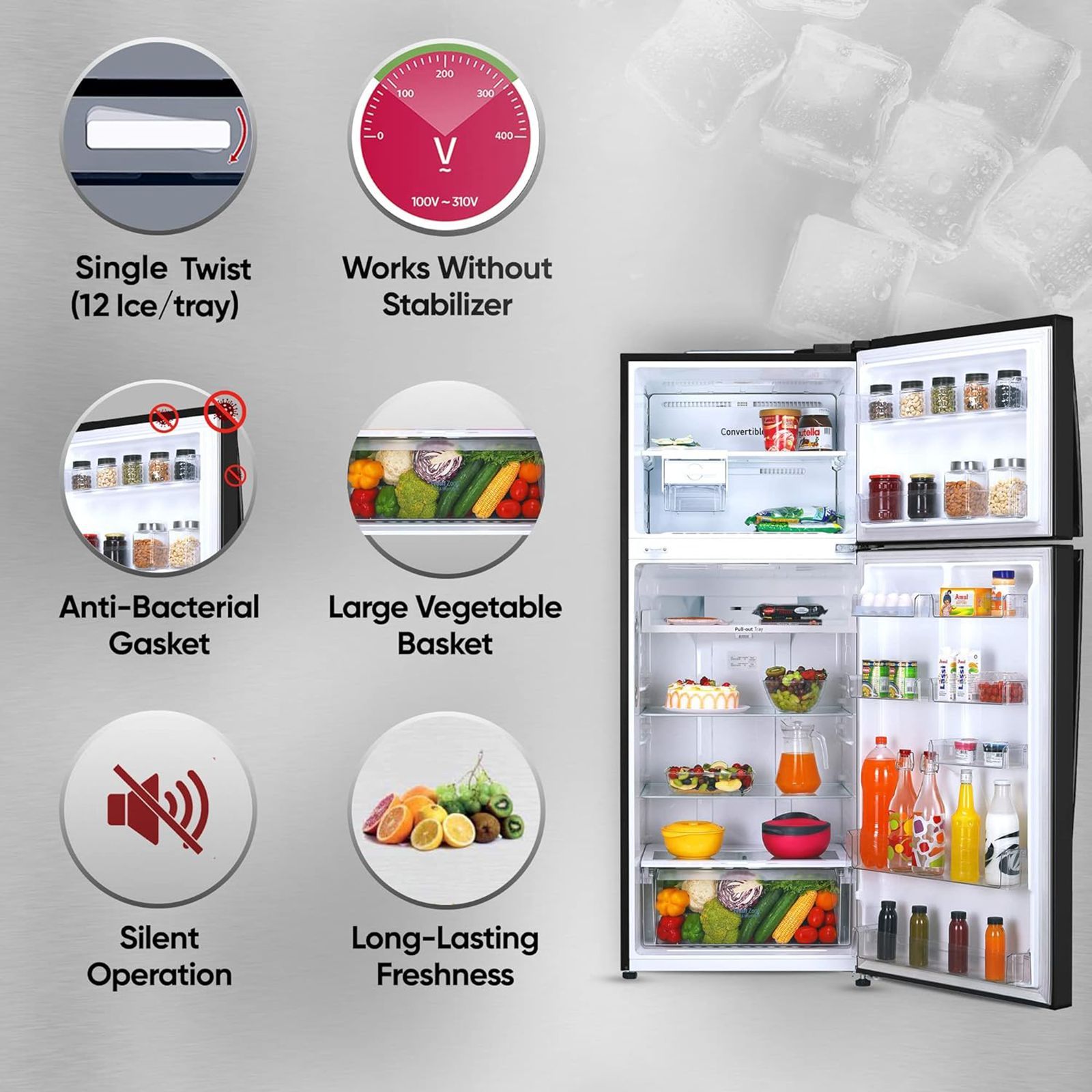 LG 446 Litres 1 Star Frost Free Double Door Convertible Refrigerator with Smart Diagnosis (GL-T502AESR.DESZEB, Ebony Sheen) LG 446 Litres 1 Star Frost Free Double Door Convertible Refrigerator with Smart Diagnosis (GL-T502AESR.DESZEB, Ebony Sheen)_15