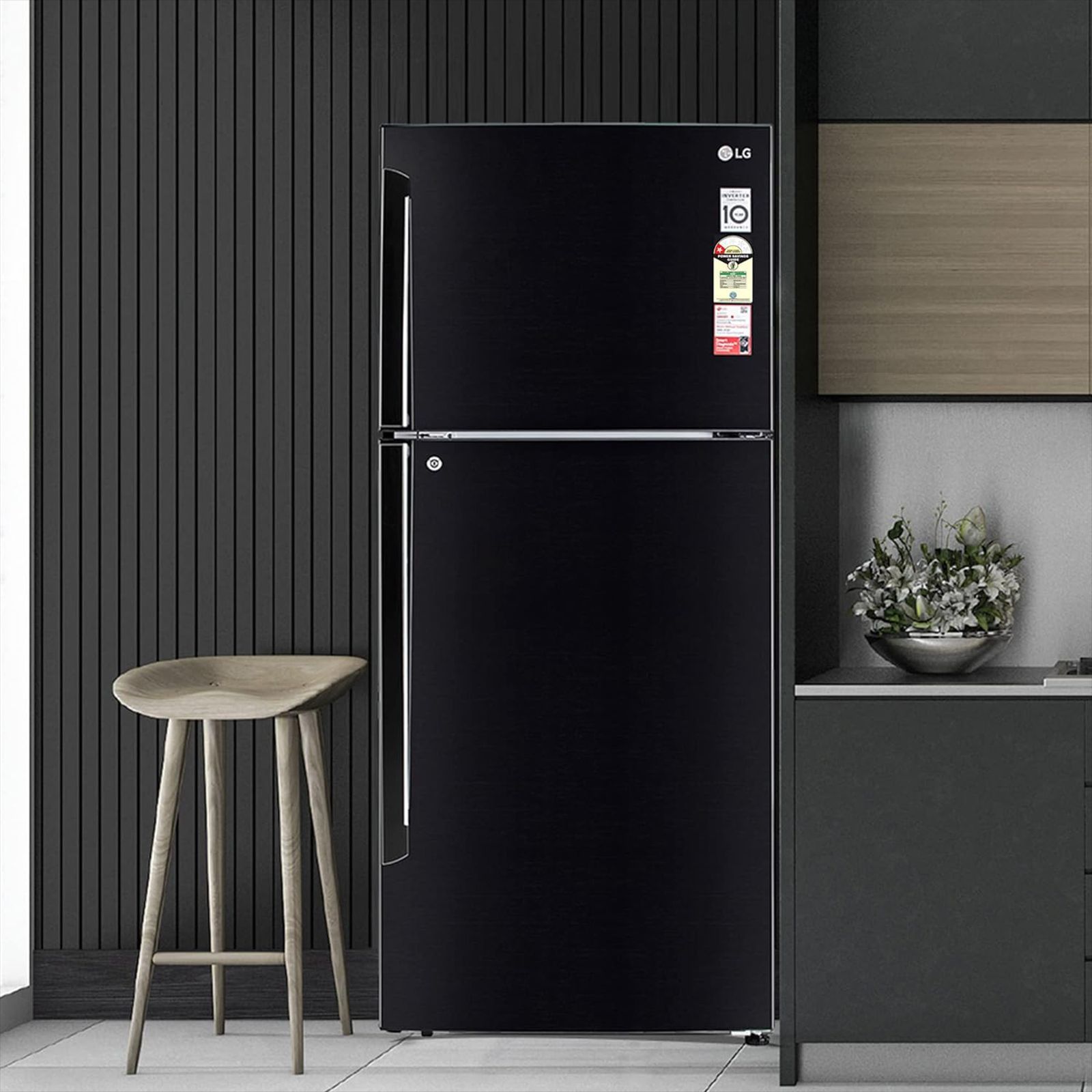 LG 412 Litres 1 Star Frost Free Double Door Convertible Refrigerator with Smart Diagnosis (GL-T432AESR.DESZEB, Ebony Sheen)_13