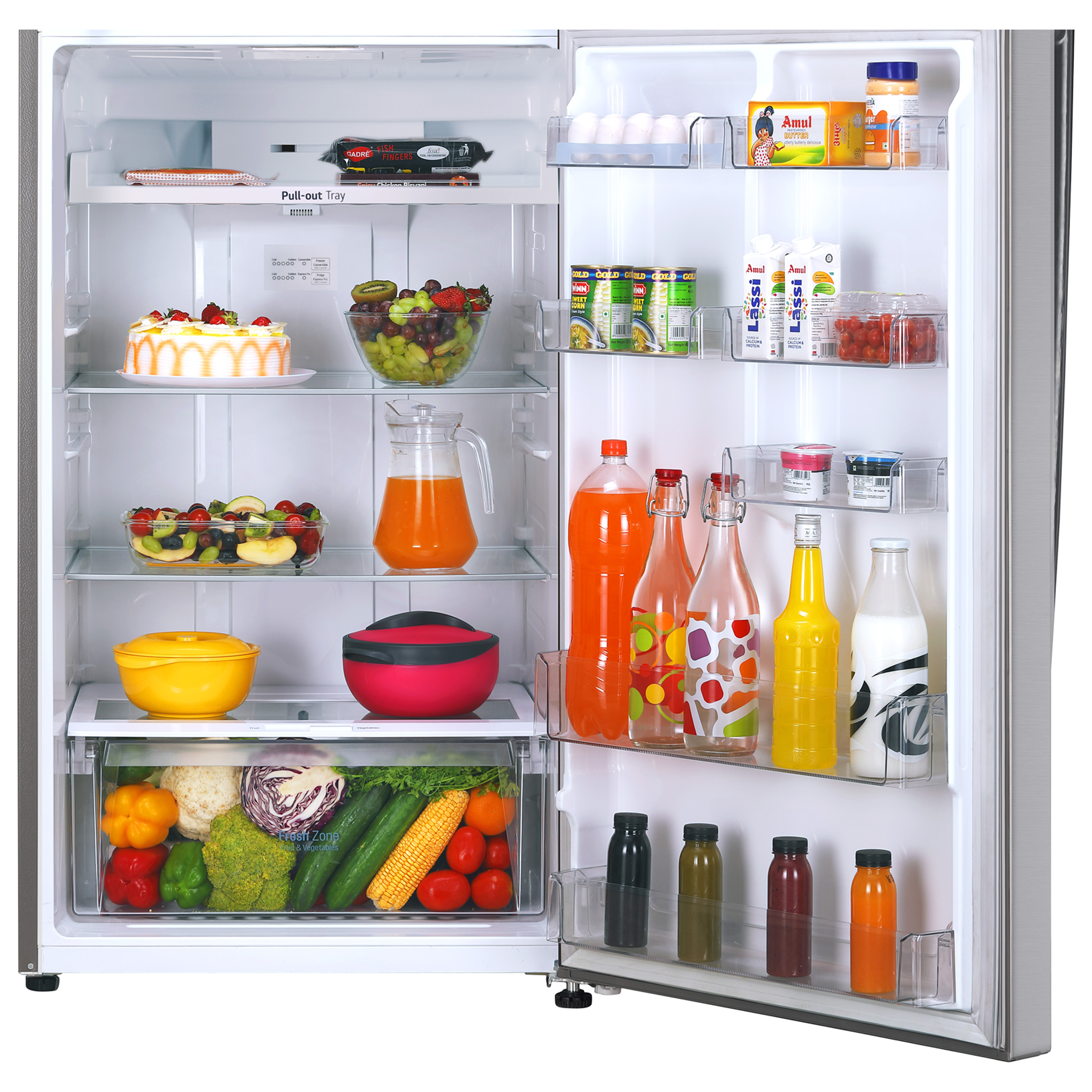 LG 412 Litres 1 Star Frost Free Double Door Convertible Refrigerator with Smart Inverter Compressor (GL-T432APZR.DPZZEB, Shiny Steel)_11