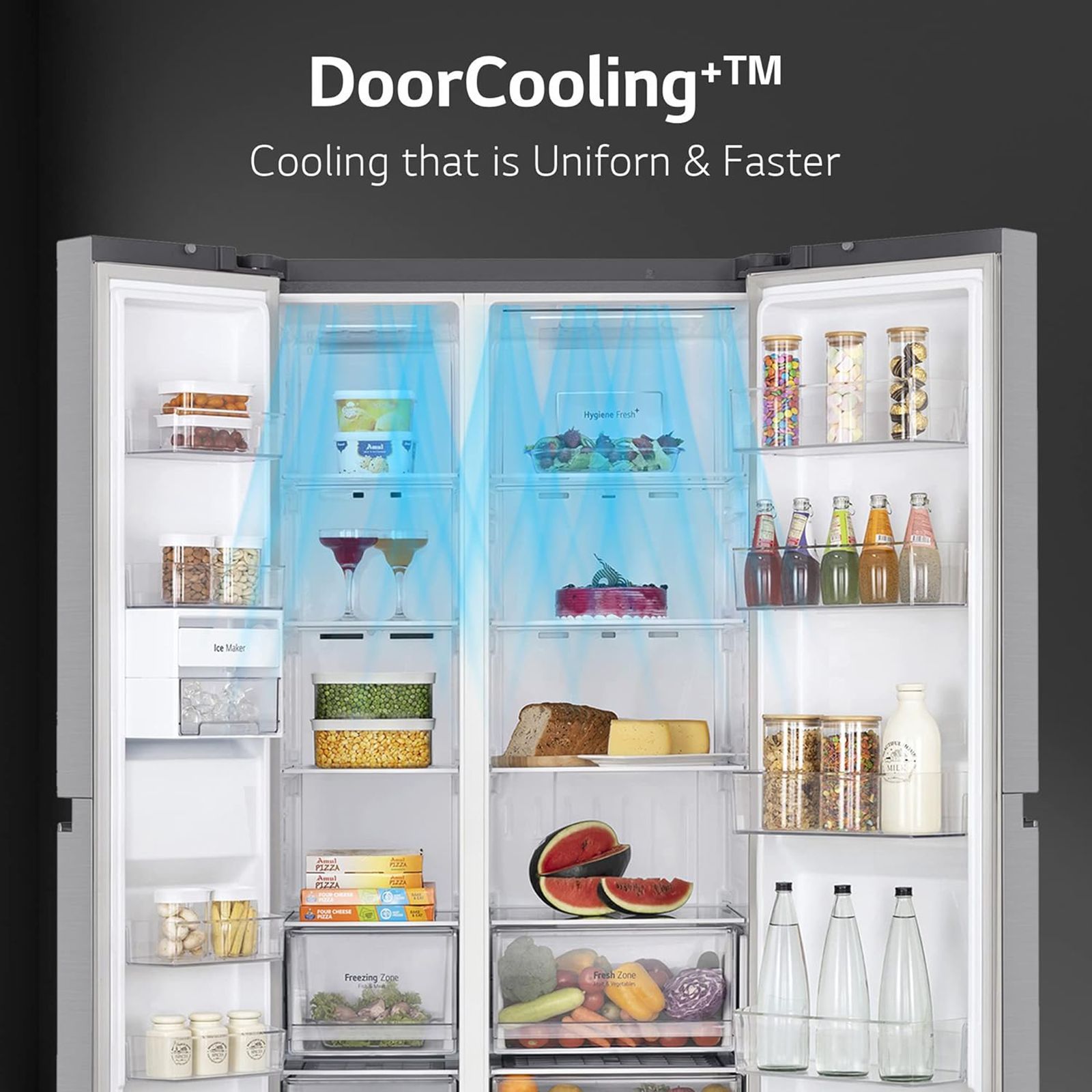 LG 655 Litres 3 Star Side by Side Refrigerator with Smart Diagnosis (GL-B257EPZX.DPZZEBN, Shinny Steel)_11