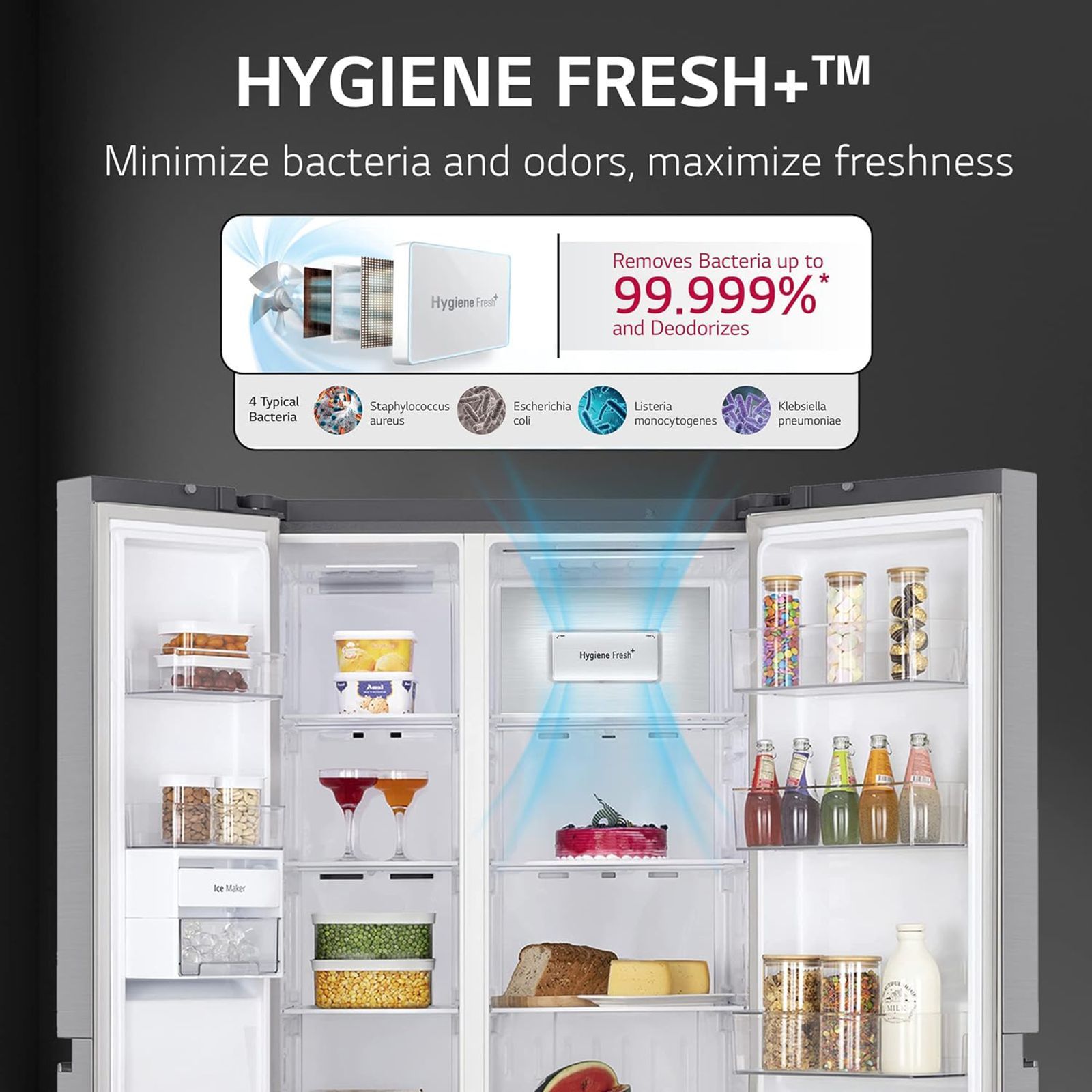 LG 655 Litres 3 Star Side by Side Refrigerator with Smart Diagnosis (GL-B257EPZX.DPZZEBN, Shinny Steel)_12