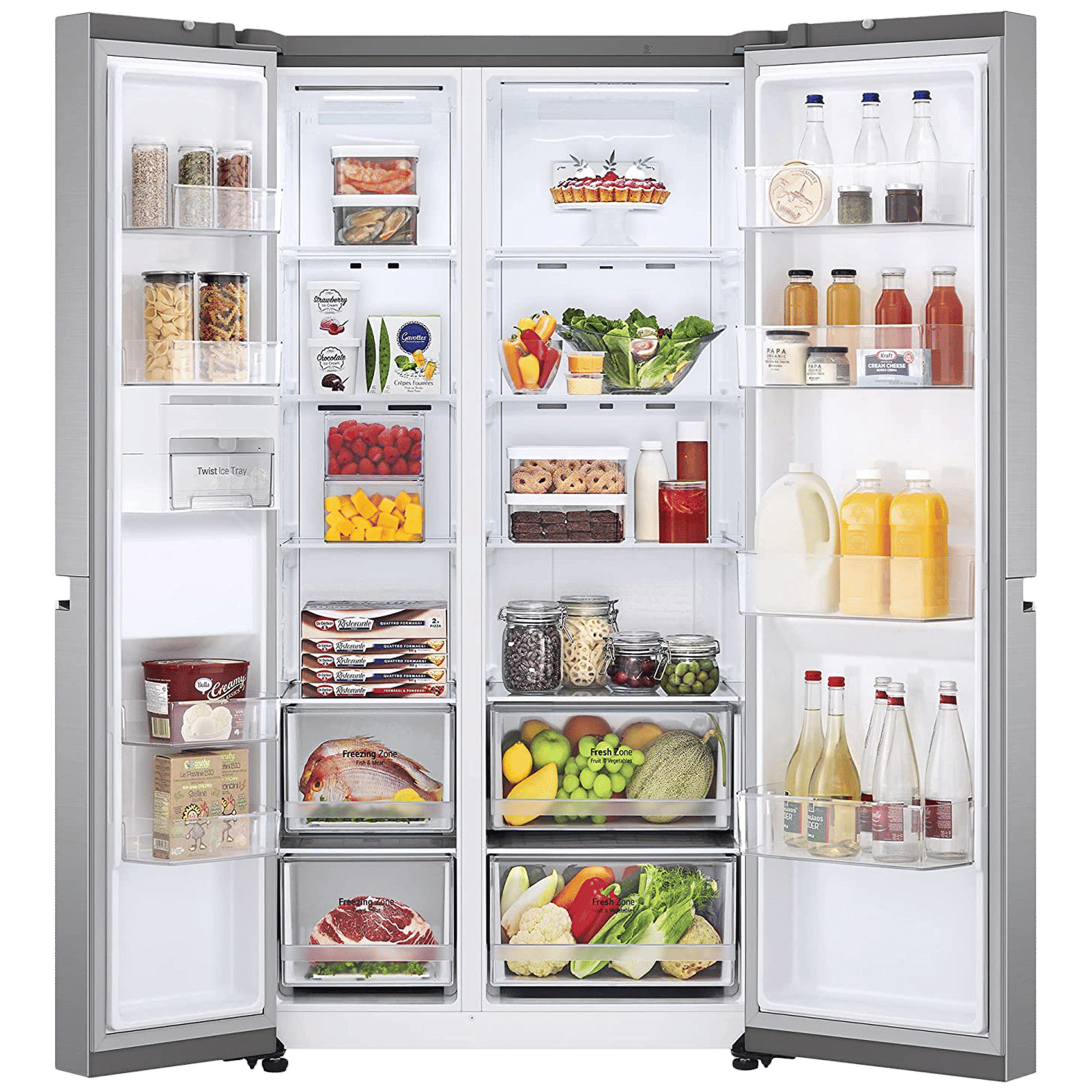 LG 655 Litres 3 Star Side by Side Refrigerator with Smart Diagnosis (GL-B257EPZX.DPZZEBN, Shinny Steel)_5