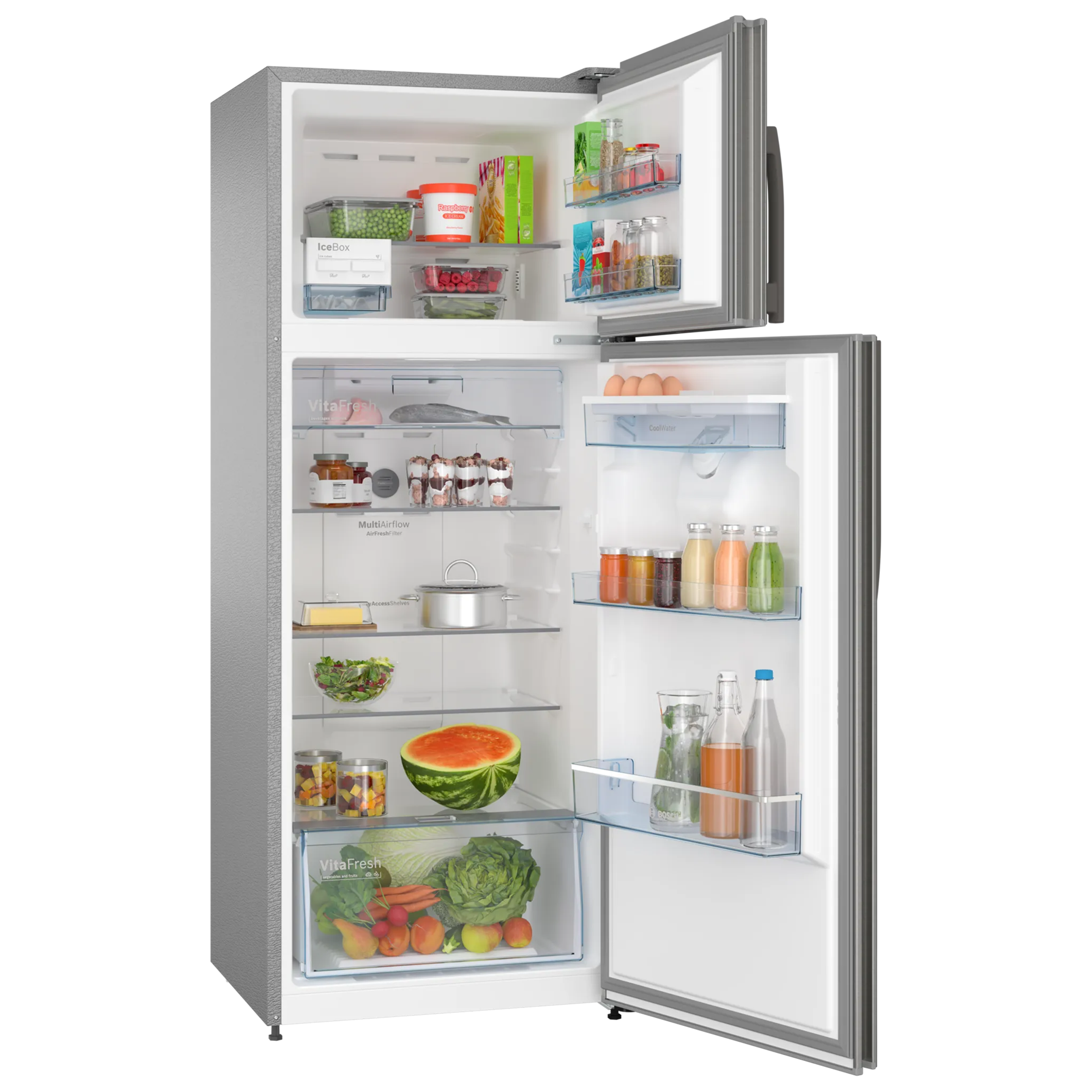 BOSCH Series 4 334 Litres 3 Star Frost Free Double Door Convertible Refrigerator with Temperature Display (CTC35S031I, Sparkly Steel)_4