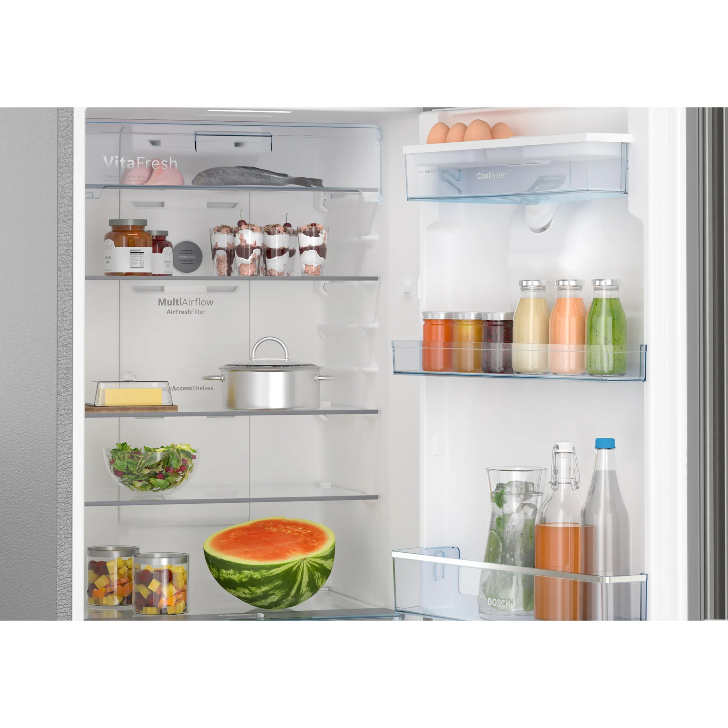 BOSCH Series 4 334 Litres 3 Star Frost Free Double Door Convertible Refrigerator with Temperature Display (CTC35S031I, Sparkly Steel)_5