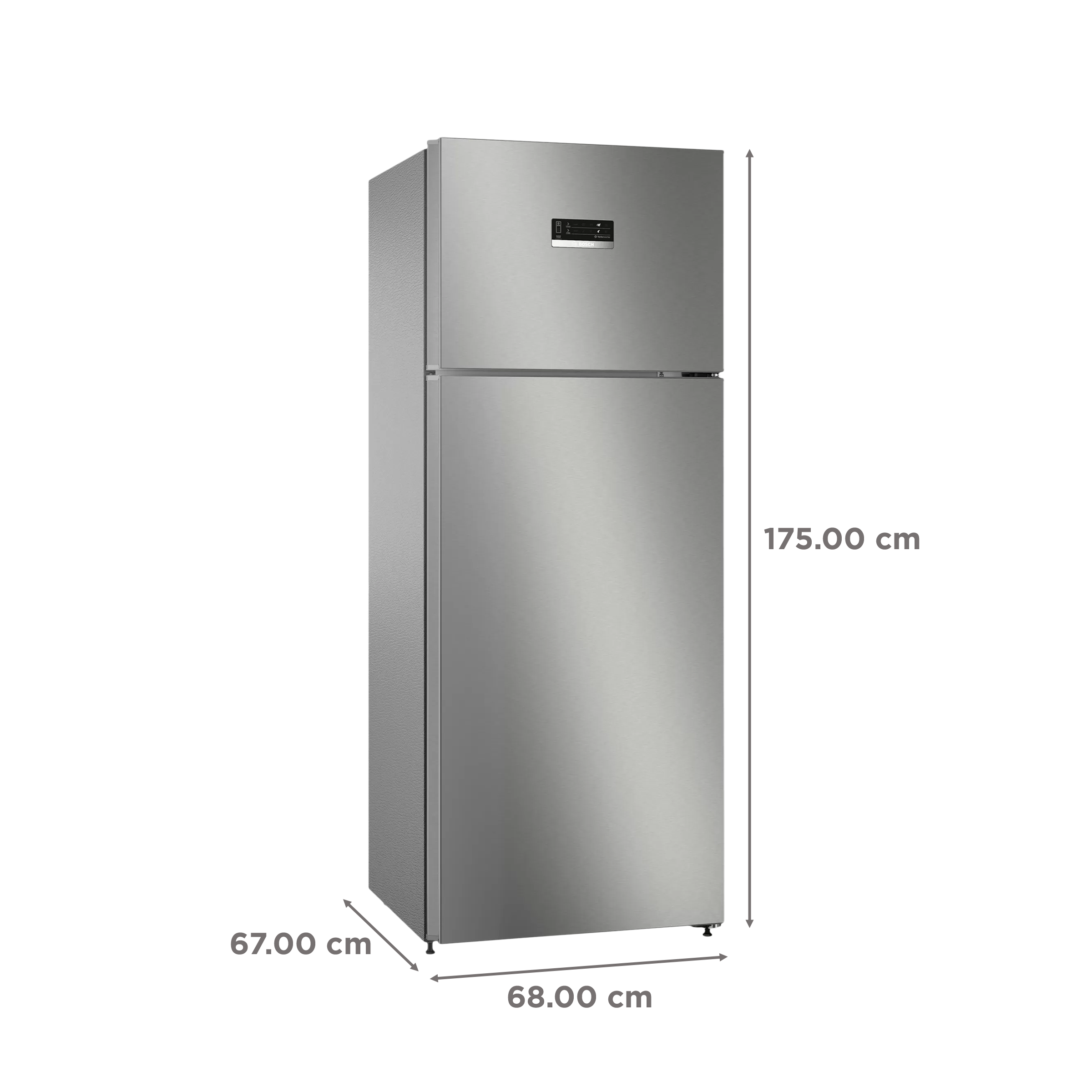BOSCH Series 4 334 Litres 3 Star Frost Free Double Door Convertible Refrigerator with Temperature Display (CTC35S032I, Sparkly Steel)_3
