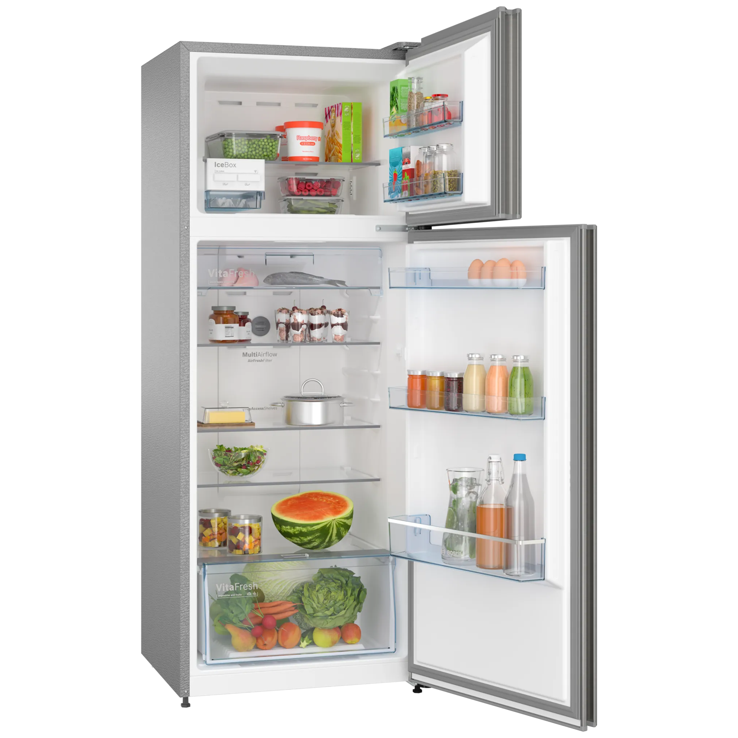 BOSCH Series 4 334 Litres 3 Star Frost Free Double Door Convertible Refrigerator with Temperature Display (CTC35S032I, Sparkly Steel)_4